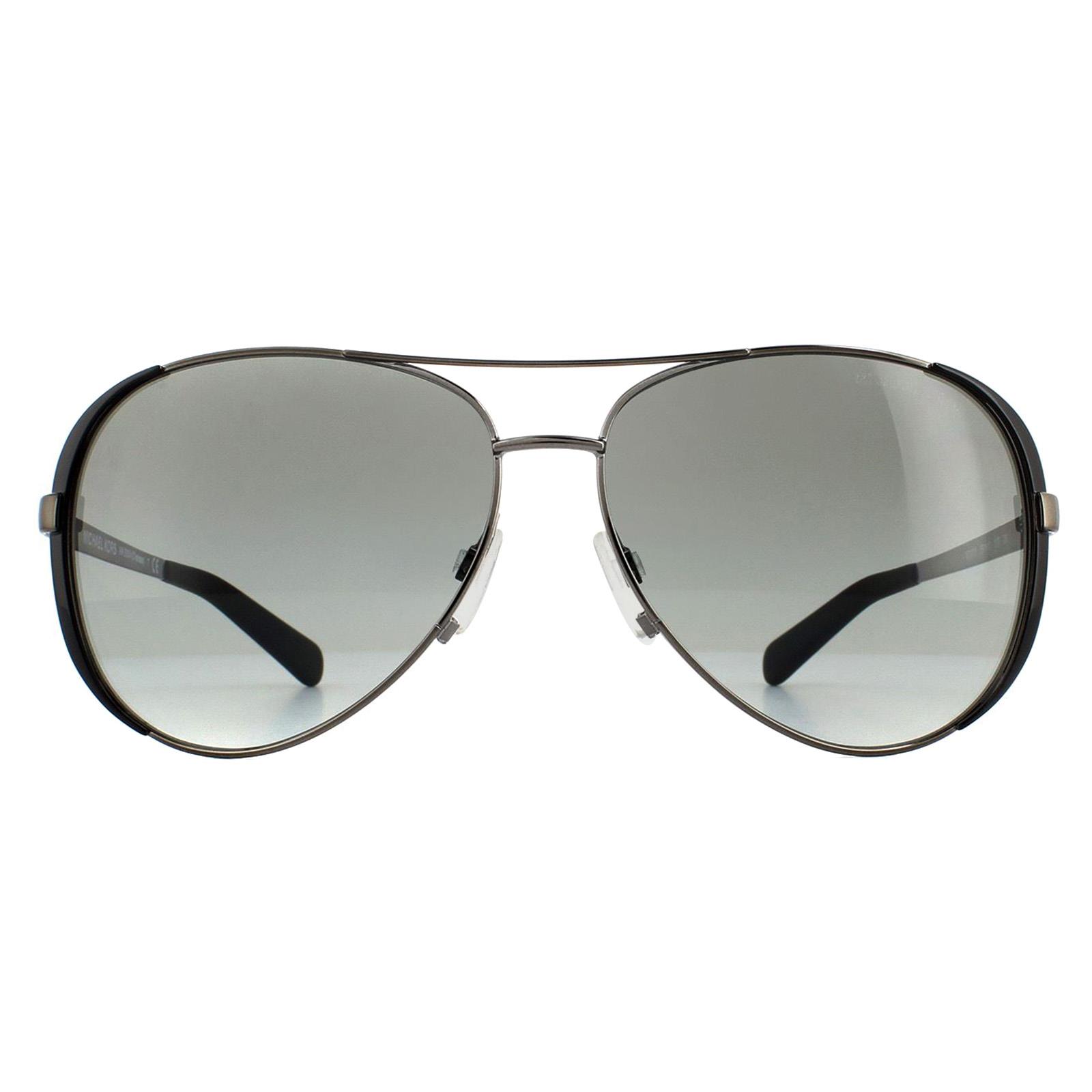 Michael Kors Aviator Womens Gunmetal Black Grey Gradient Sunglasses - One Size