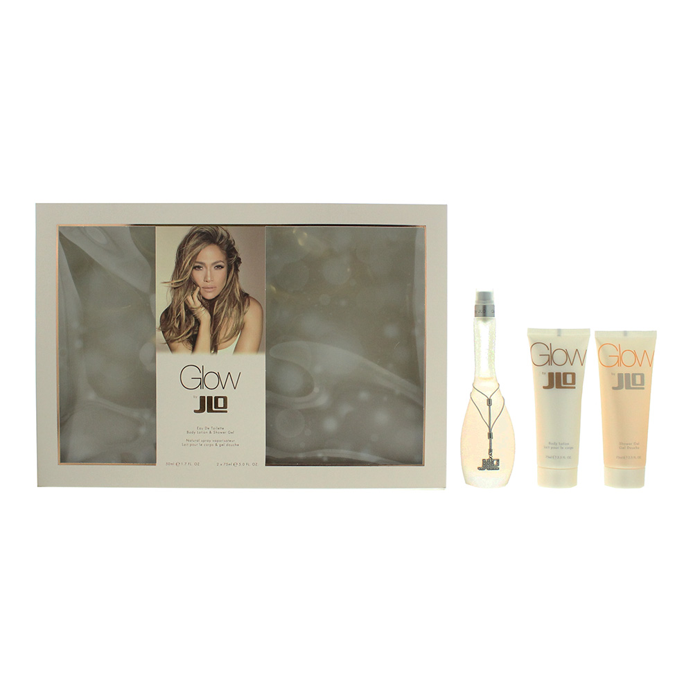 Jennifer Lopez Womens Glow Eau De Toilette 3 Piece Gift Set: Eau De 50ml - Body Lotion 75ml - Shower Gel - Orange - One Size