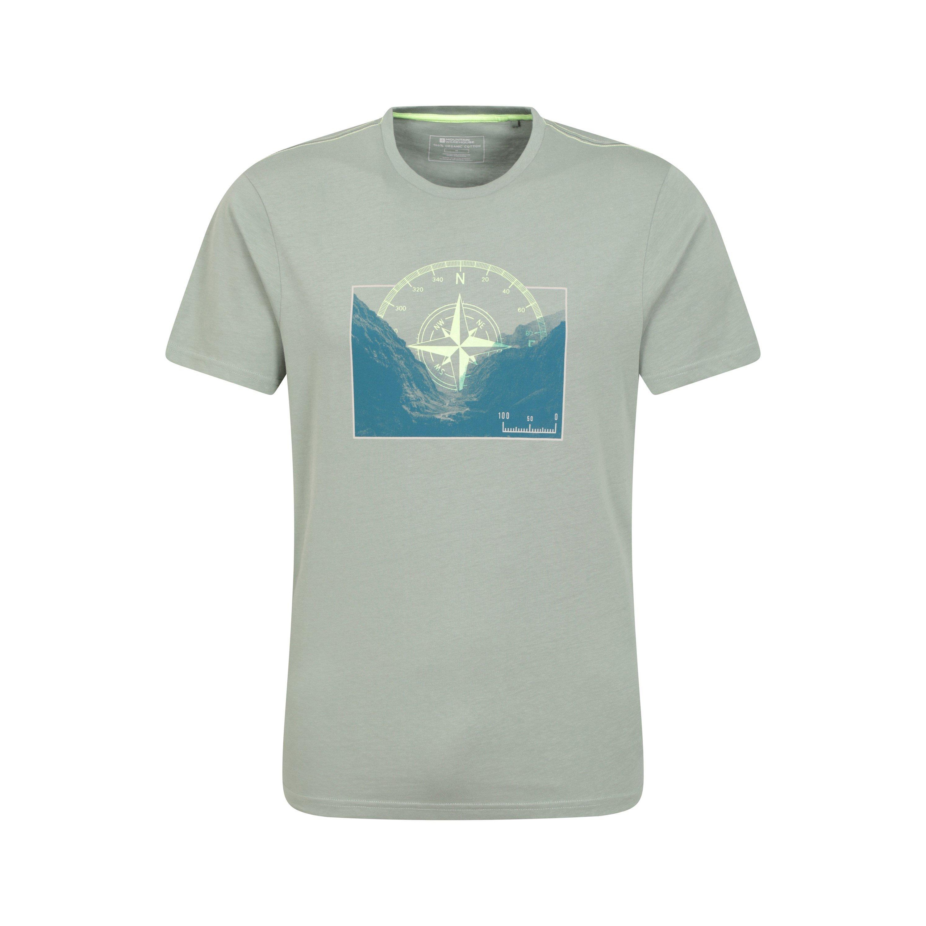 Mountain Warehouse Mens Compass Organic T-Shirt (Green) - Size Small