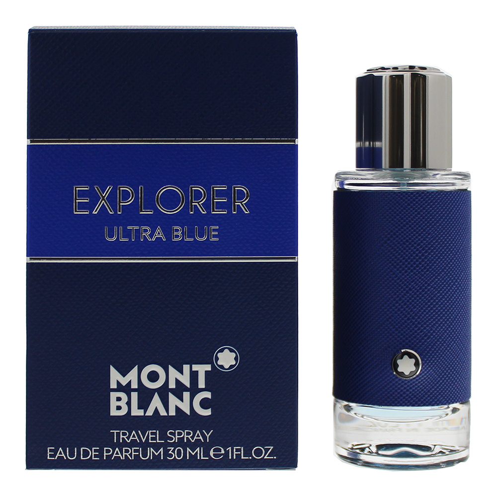 Montblanc Mens Explorer Ultra Blue Eau De Parfum 30ml Travel Spray Leather - One Size