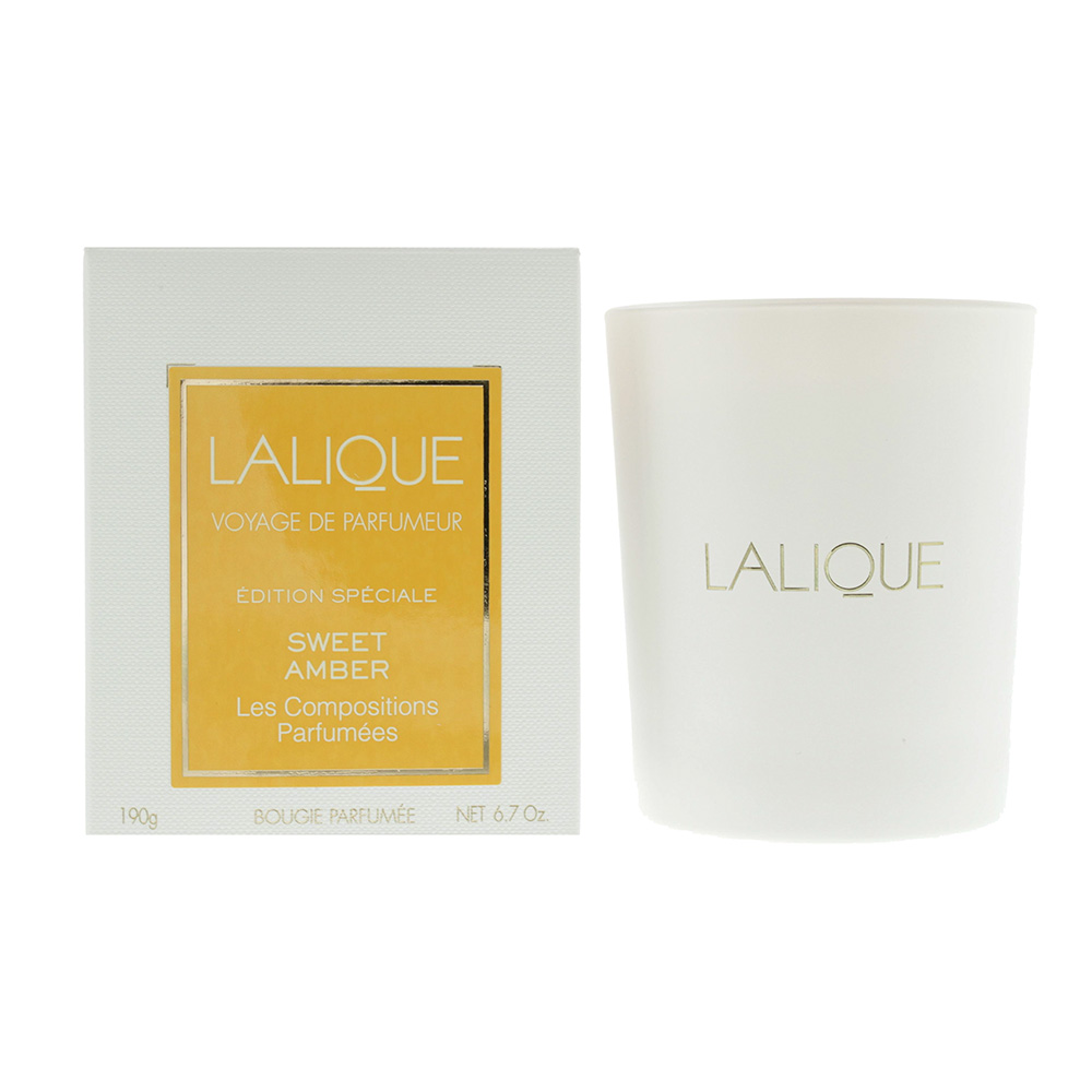 Lalique Unisex Sweet Amber Candle 190g - Orange - One Size