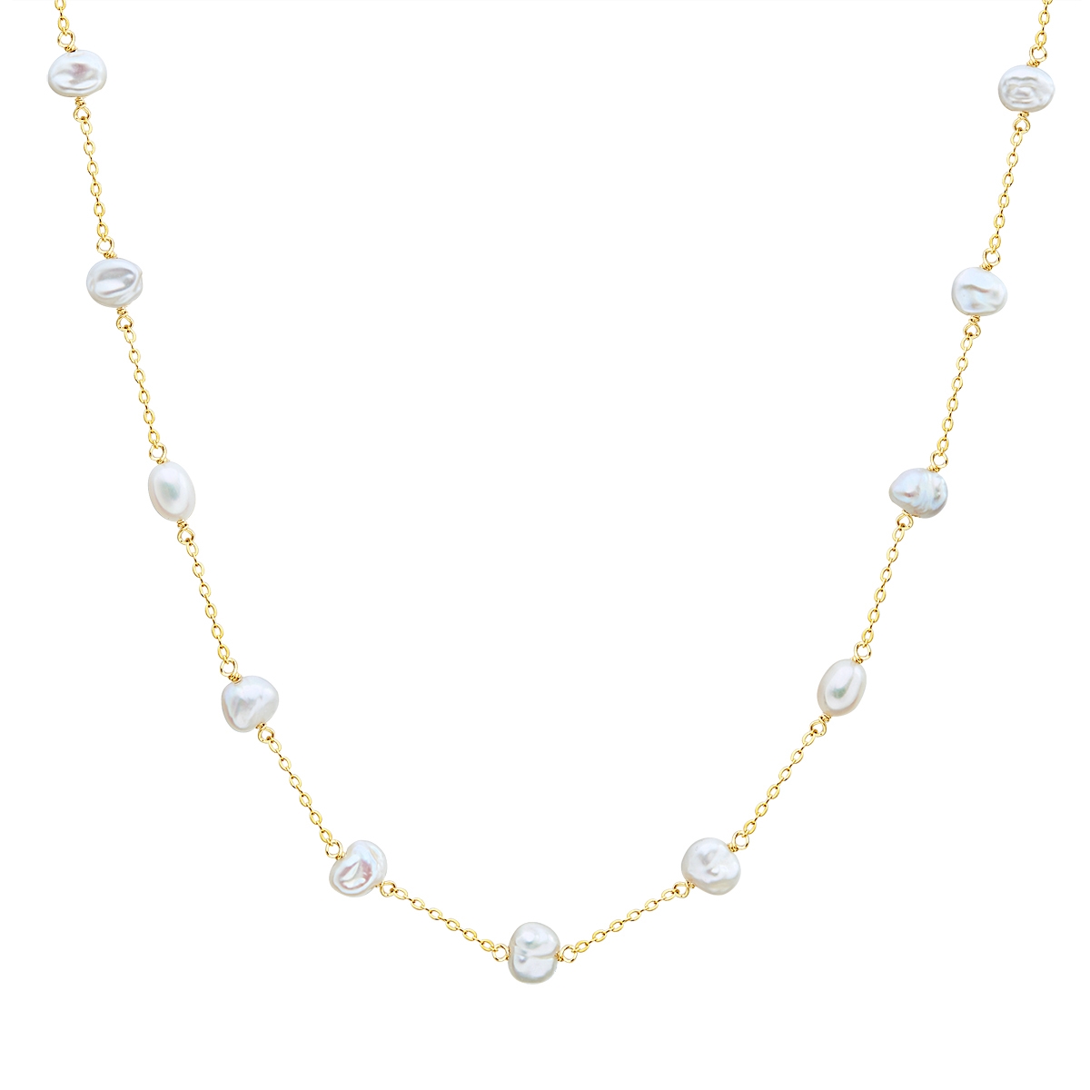 Perldor Womens The Pacific Pearl Company Female Sterling Silver Necklace - Gold - One Size