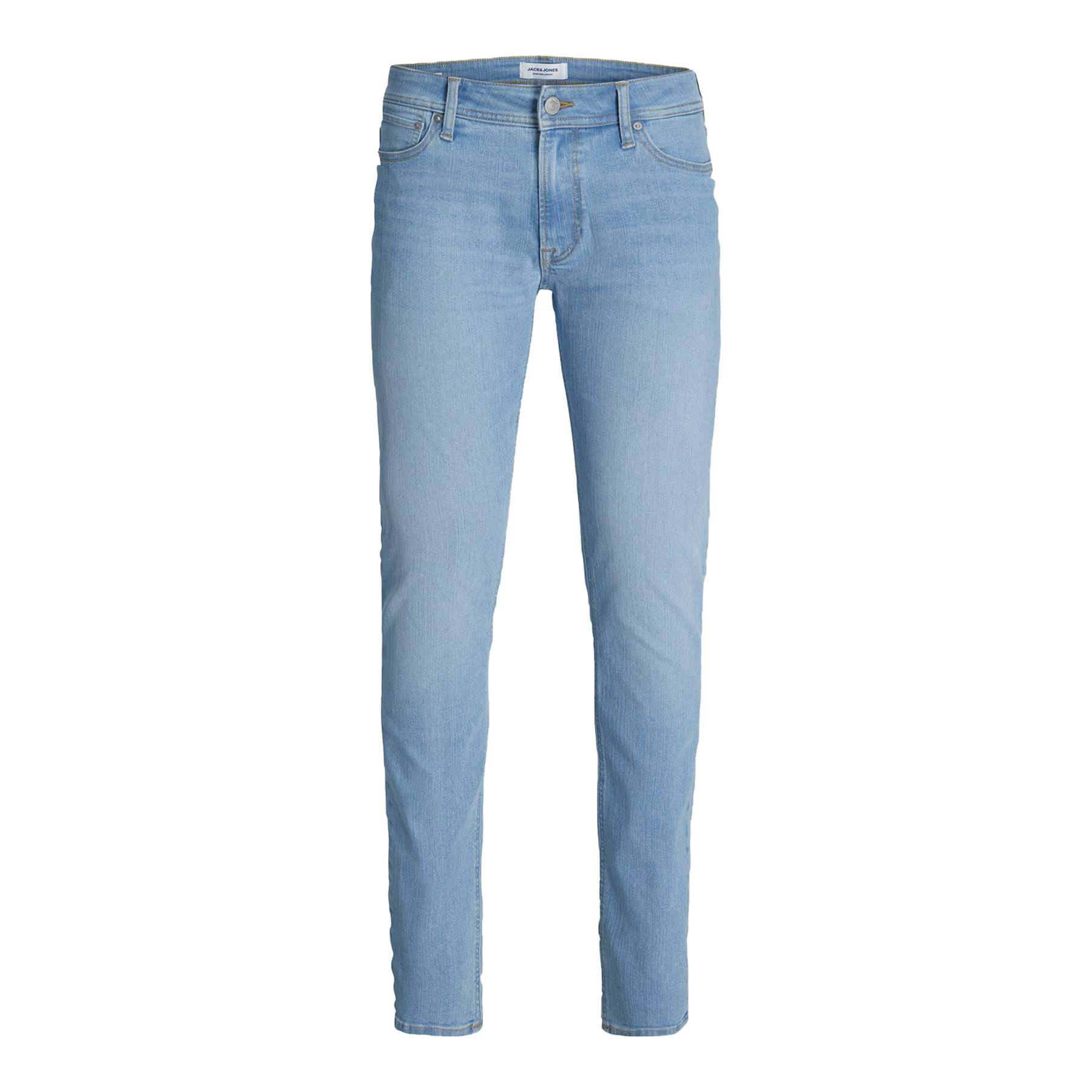 Jack & Jones Mens Tapered Fit Denim Comfort Fit Blue Jeans - Light Blue material_cotton - Size 32W/32L