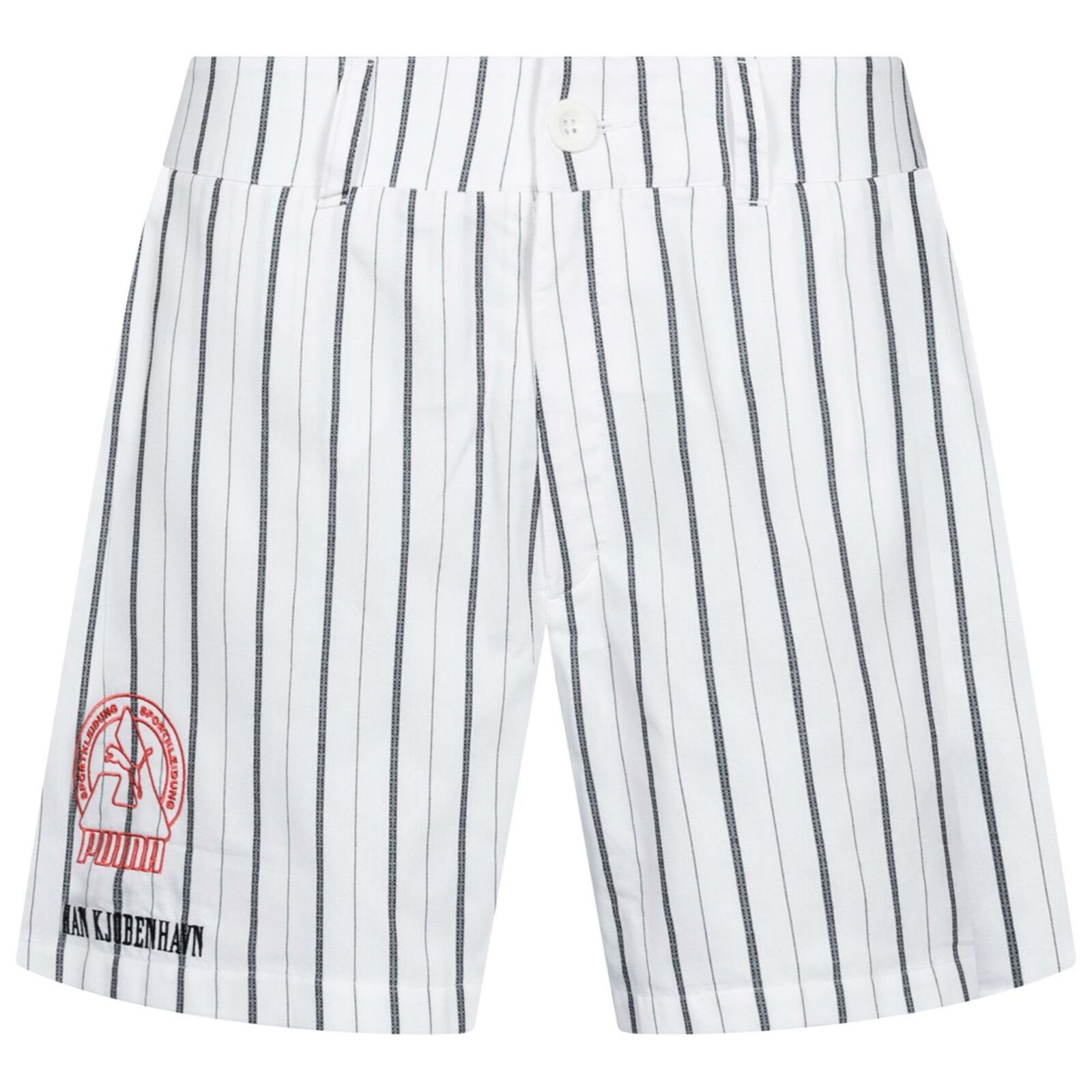 Puma x Han Kjobenhavn Mens Shorts Casual Stripe Pants 578556 02 - White Textile - Size Medium