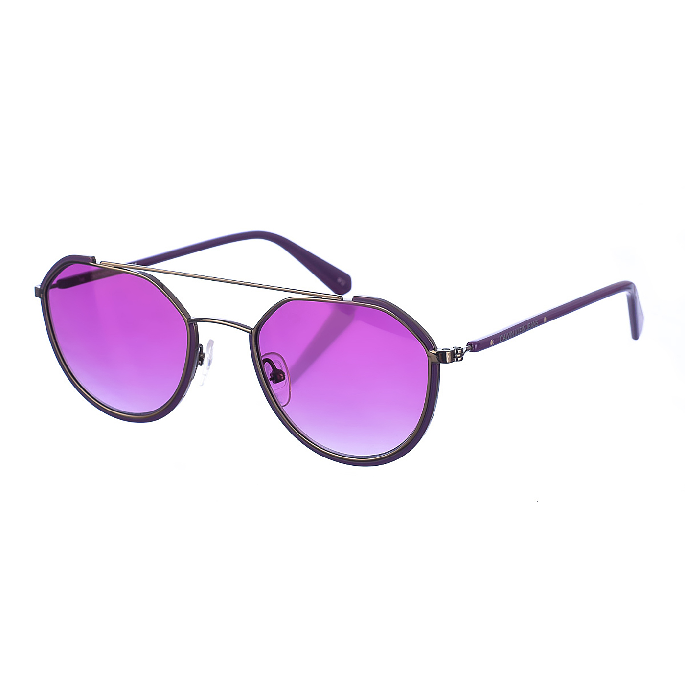 Calvin Klein CKJ20301S WoMens oval-shaped metal sunglasses - Purple - One Size