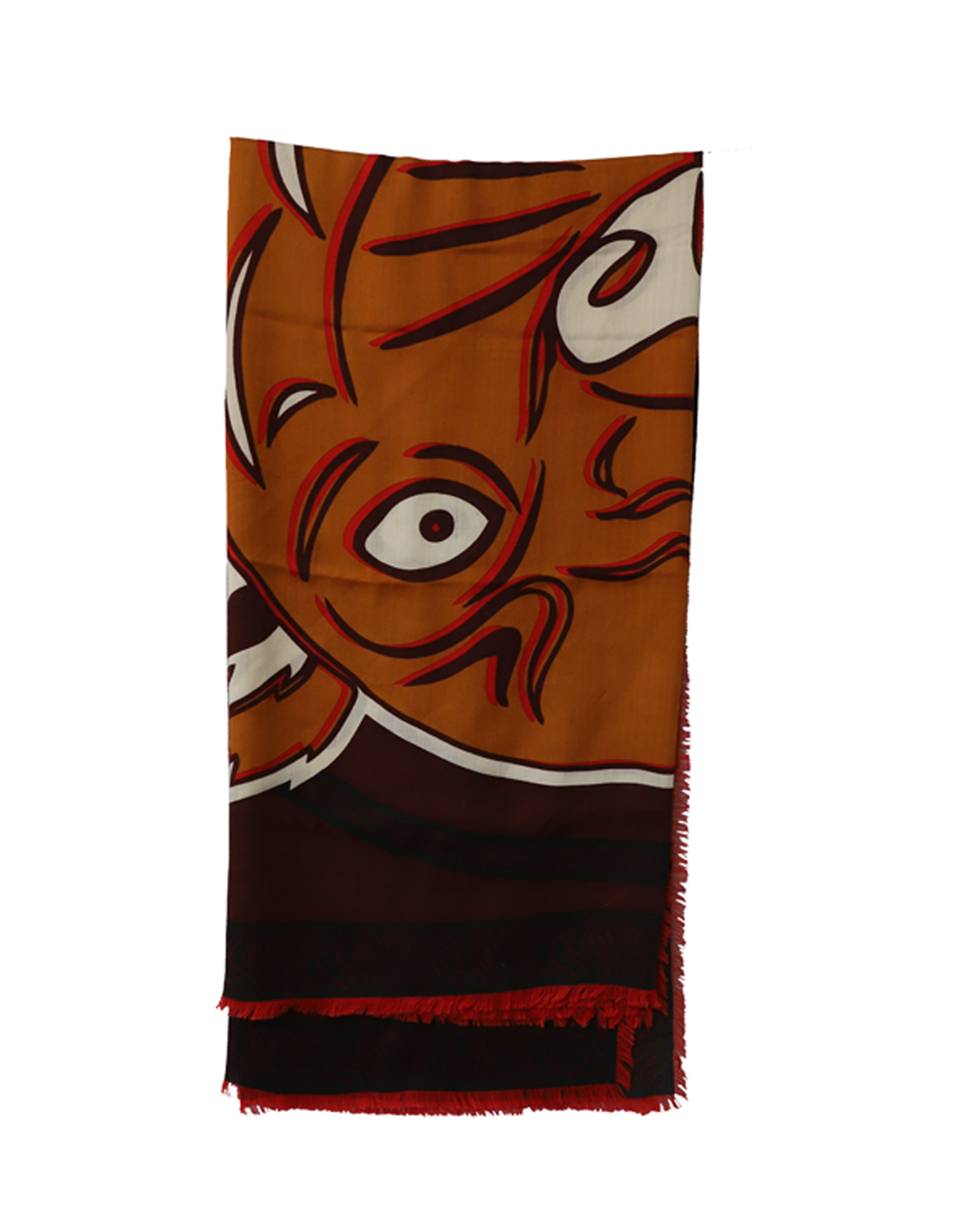 Kenzo Pre-owned Womens Paris Tiger Head Print Scarf in Multicolor Cotton - Multicolour - One Size