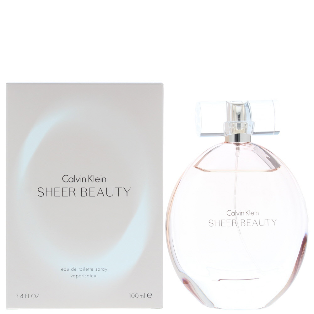 Calvin Klein Womens Sheer Beauty Eau de Toilette 100ml Spray For Her - Peach - One Size