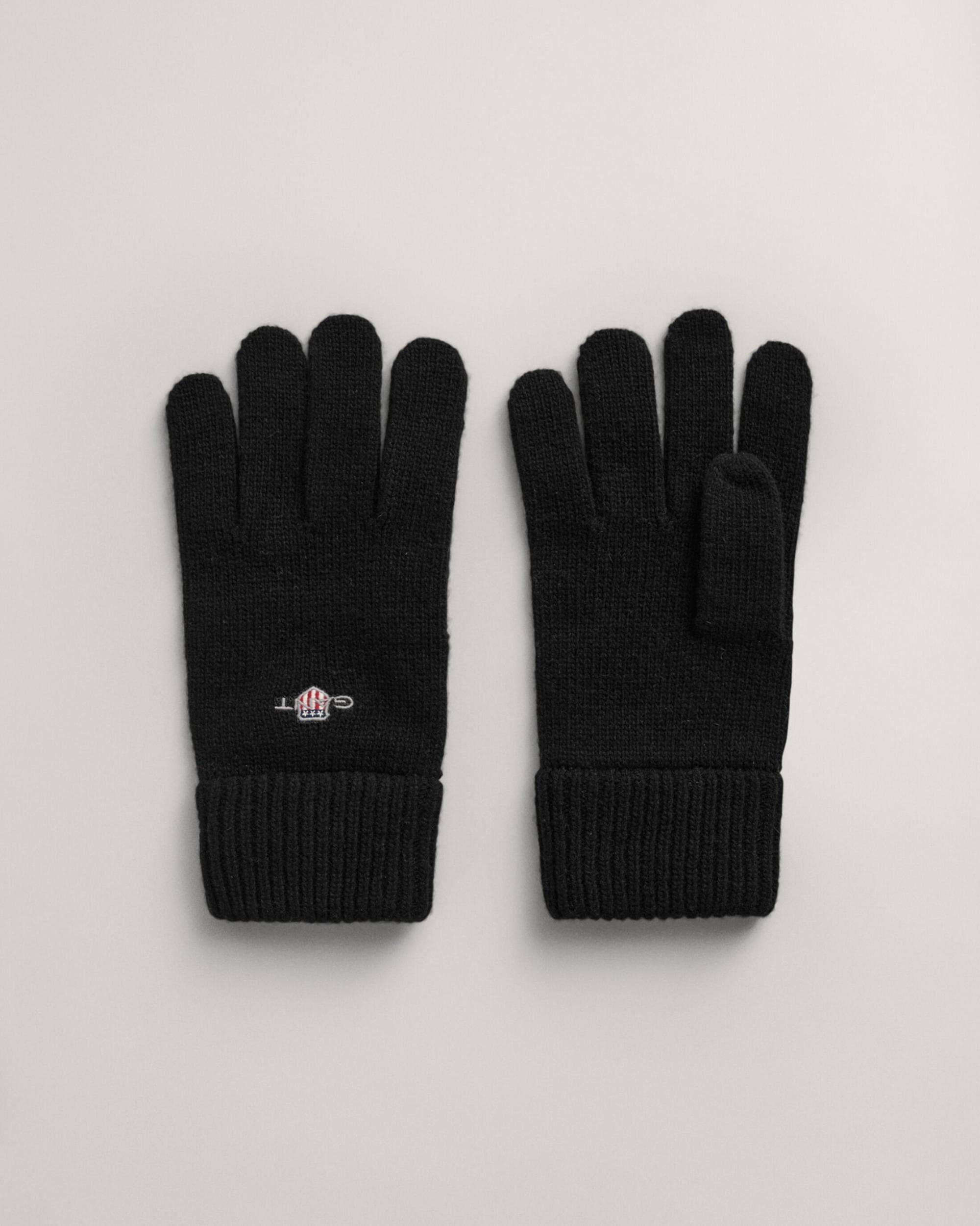 Gant Mens Shield Wool Gloves - Black - One Size