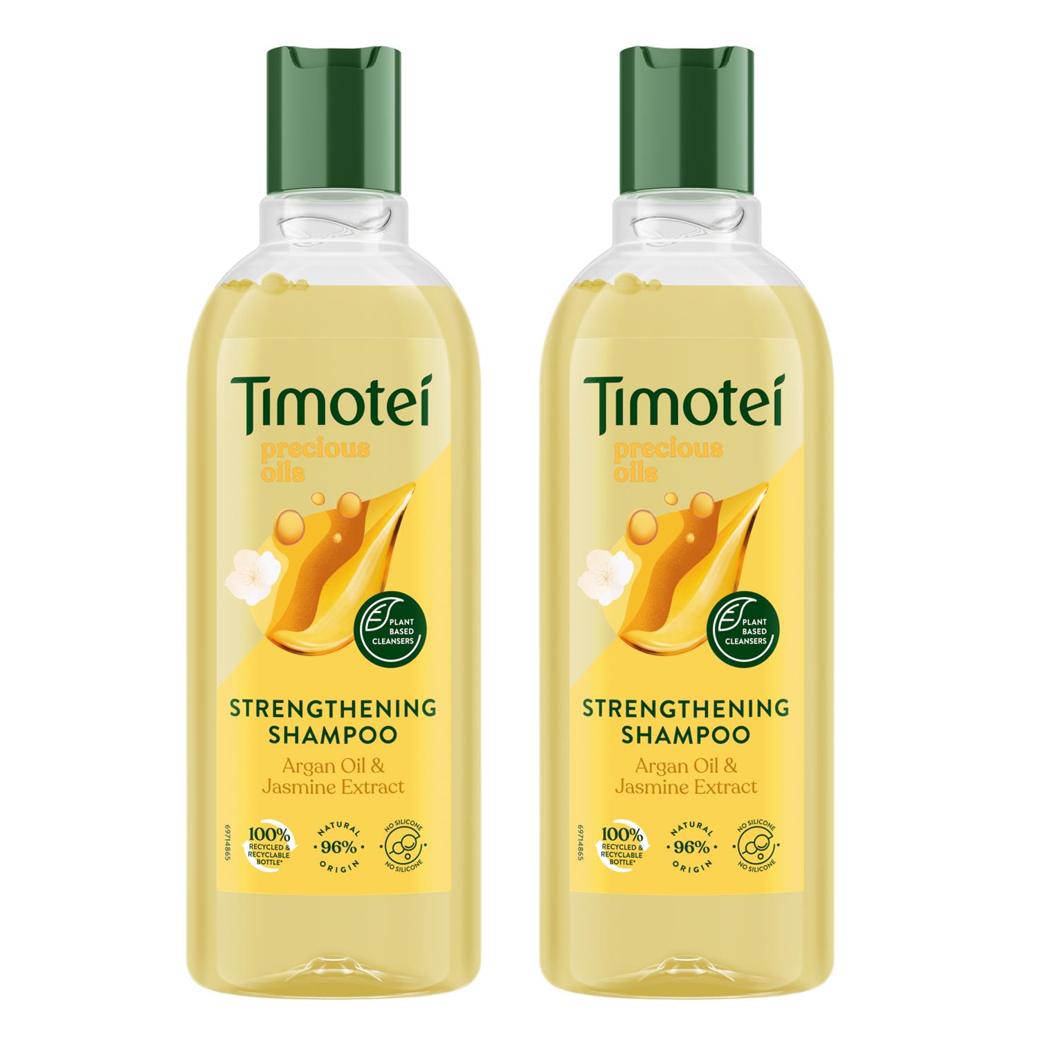 Timotei Unisex Precious Oils Strengthening Shampoo with Argan Oil & Jasmine 300ml, 2Pk - NA - One Size