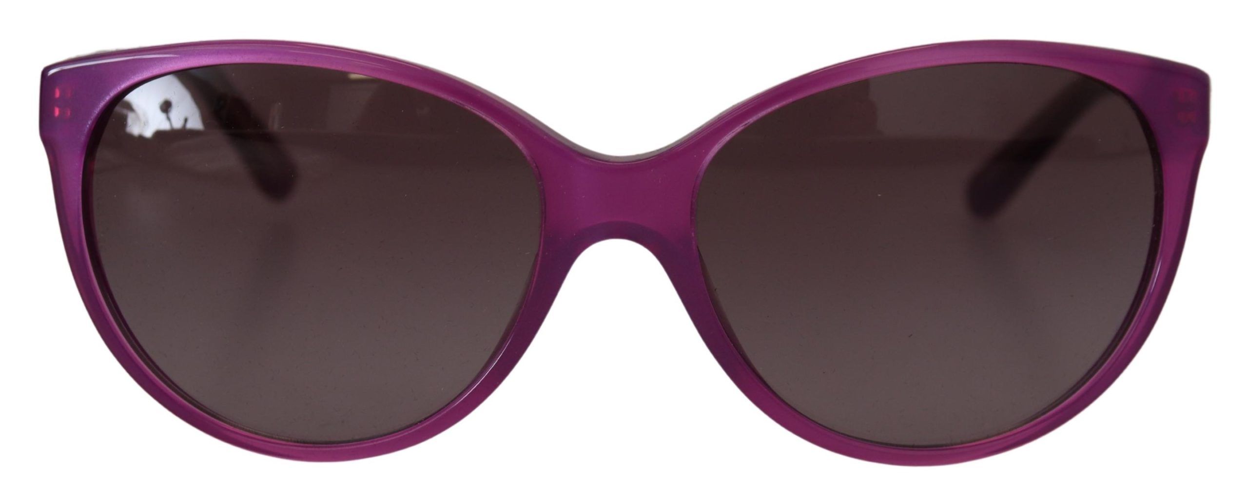 Dolce & Gabbana Womens Stylish Round Acetate Frame Sunglasses with Gray Lens - Purple - One Size