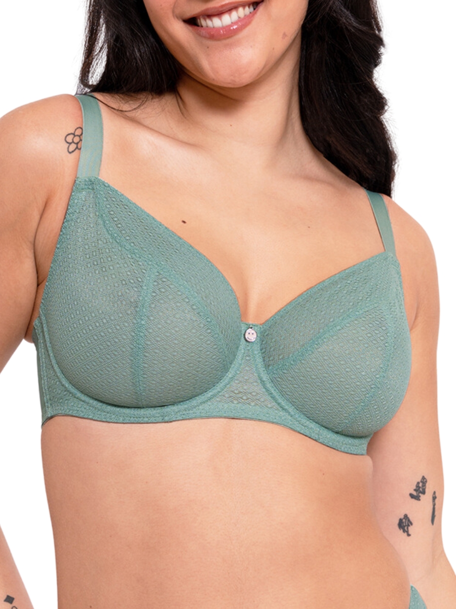 Curvy Kate Womens Happy Balcony Bra - Green material_polyamide - Size 36DD