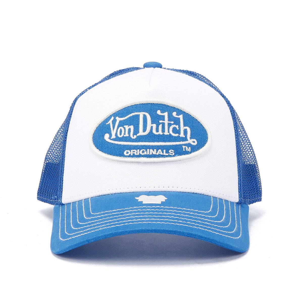 Von Dutch Unisex Trucker Boston Cotton White Caps - One Size