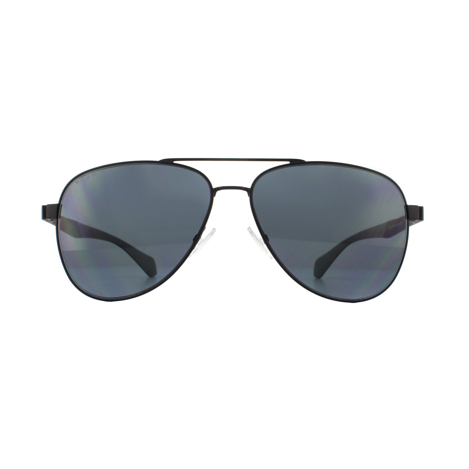 Hugo Boss Mens Sunglasses 1077/S 003 IR Matte Black Grey Metal - One Size