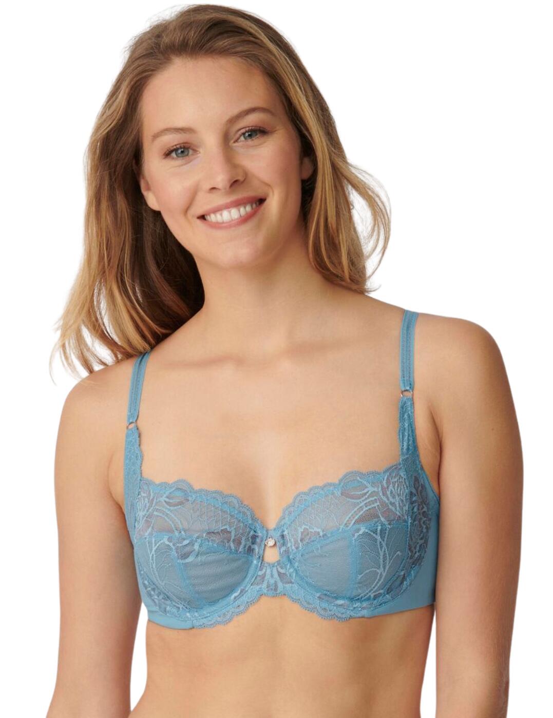 Triumph Womens Wild Peony Florale Underwired Bra - Blue - Size 38F