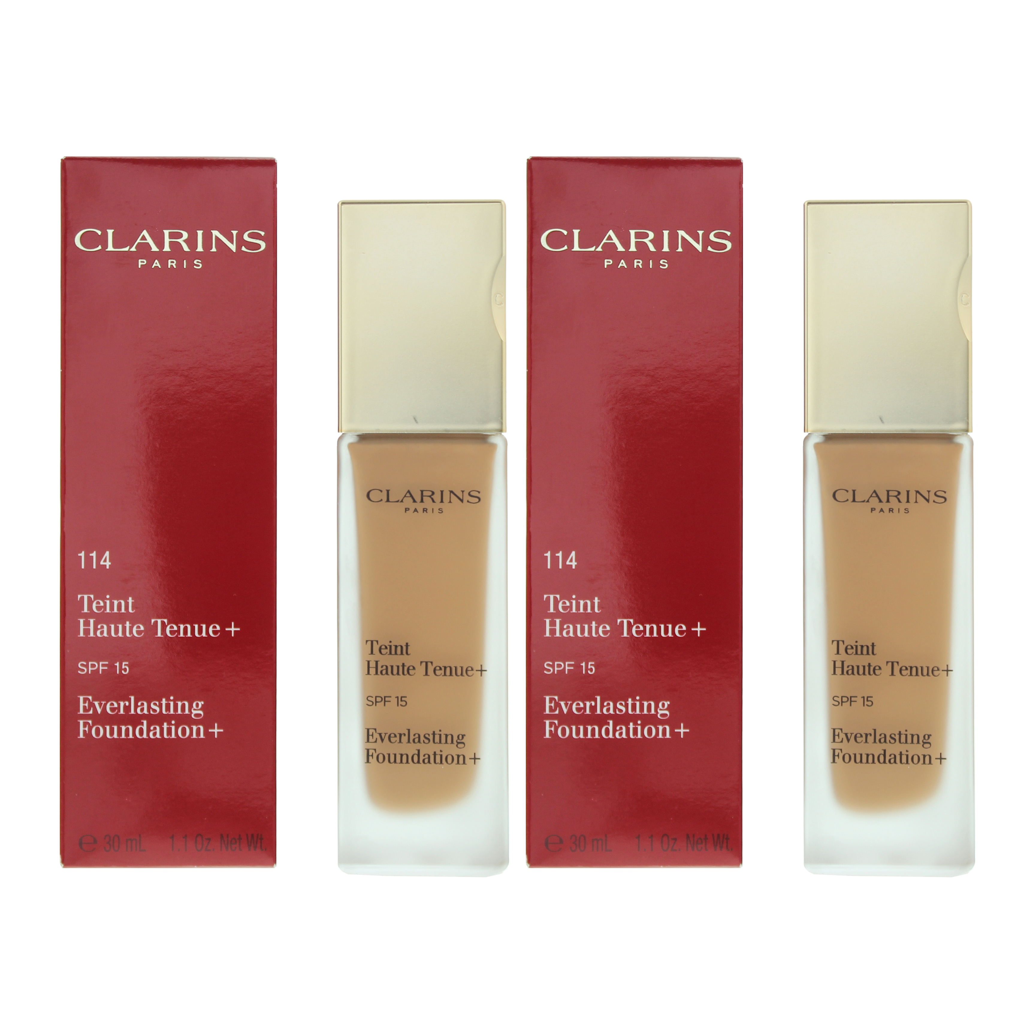 Clarins Womens Everlasting Foundation 30ml SPF15 - 114 Cappuccino x 2 - NA - One Size