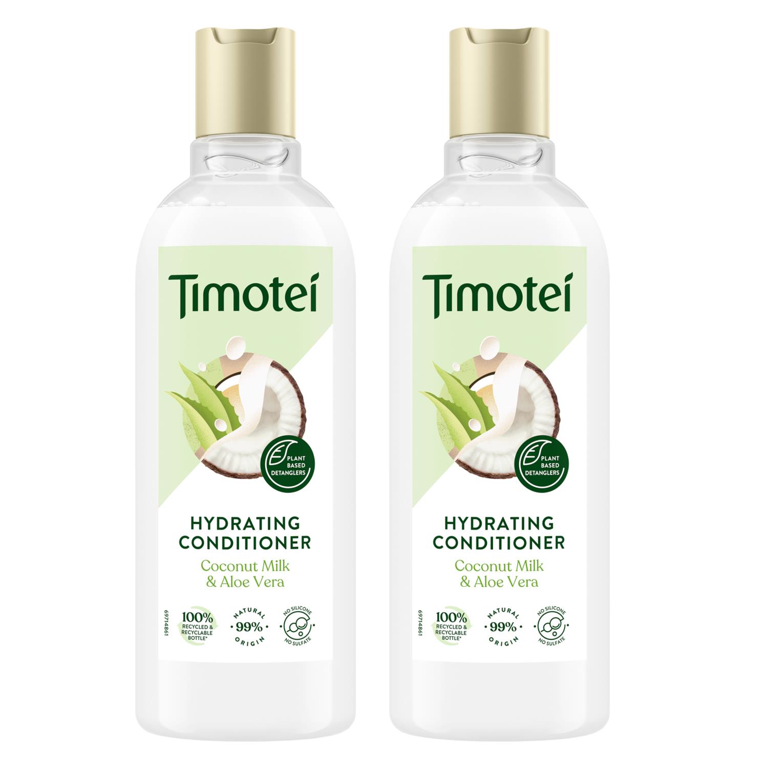 Timotei Unisex Hydrating Conditioner with Coconut Milk & Aloe Vera for Dry Hair, 300ml - NA - One Size