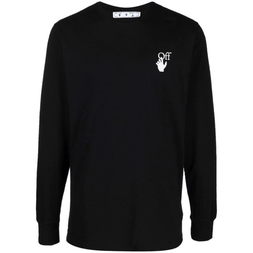 Off-White Mens Caravaggio Lute Long Sleeve Slim Fit Black T-Shirt - Size X-Small