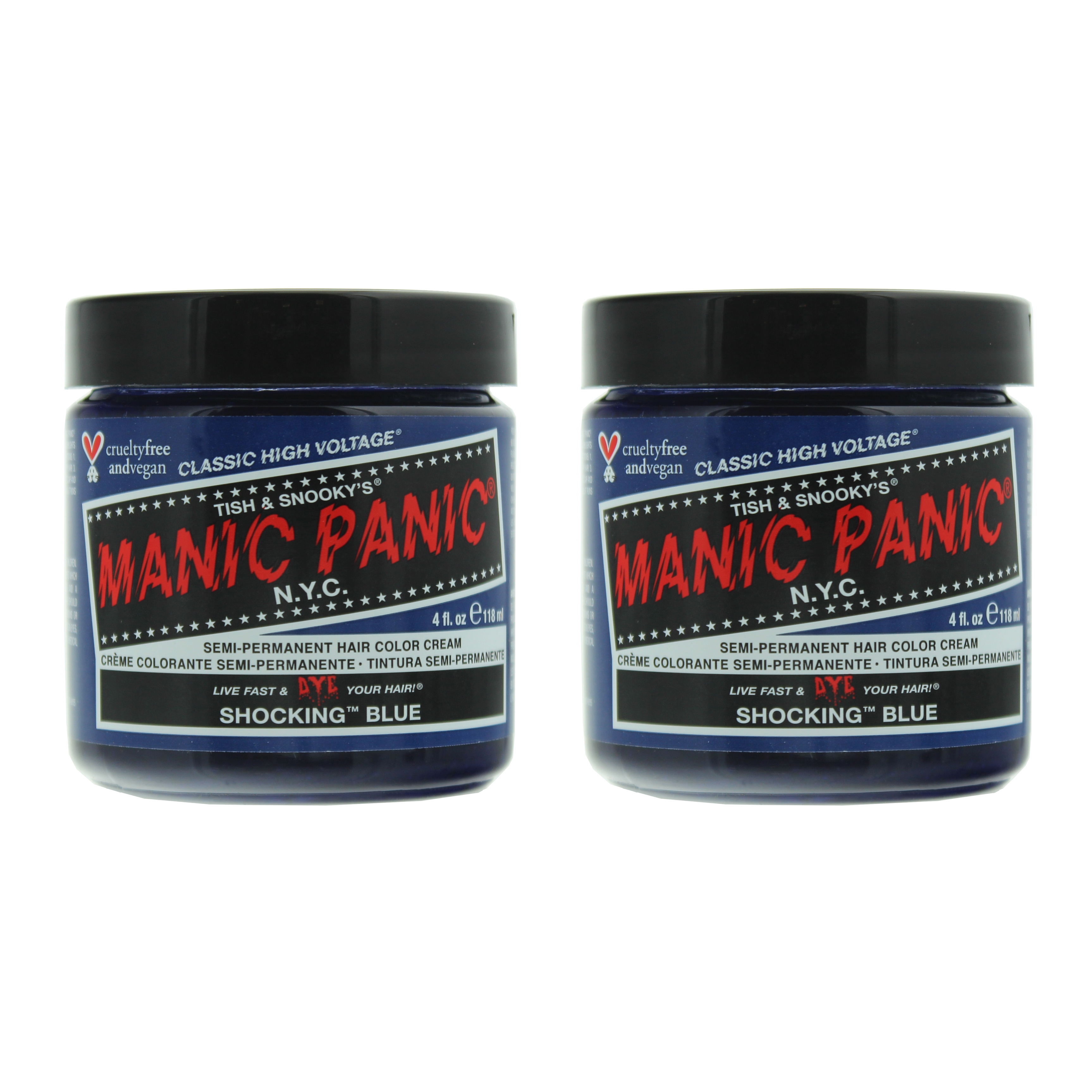 Manic Panic Unisex Classic High Voltage Shocking Blue Semi-Permanent Hair Dye 118ml X 2 - One Size