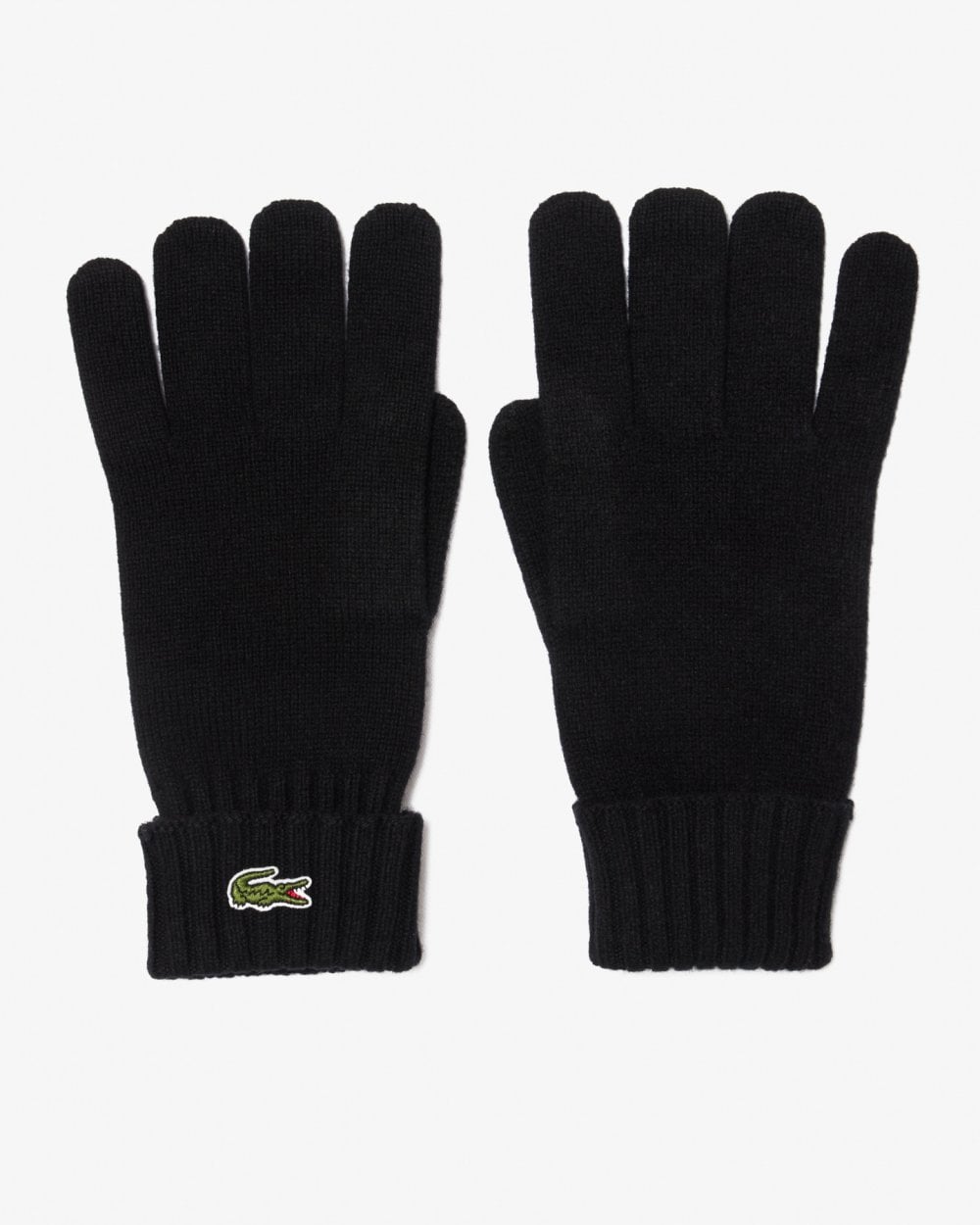 Lacoste Mens Wool Jersey Gloves - Black - One Size