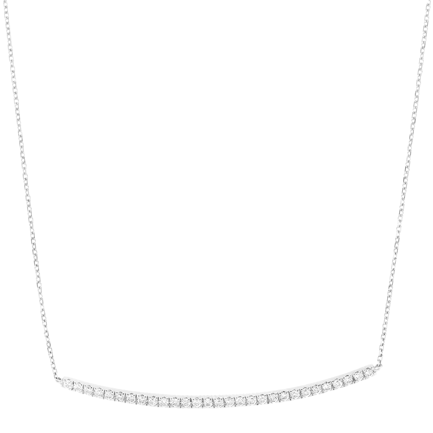 Diamant L'Eternel Womens 9ct White Gold Necklaces With 0.15ct Diamond - One Size