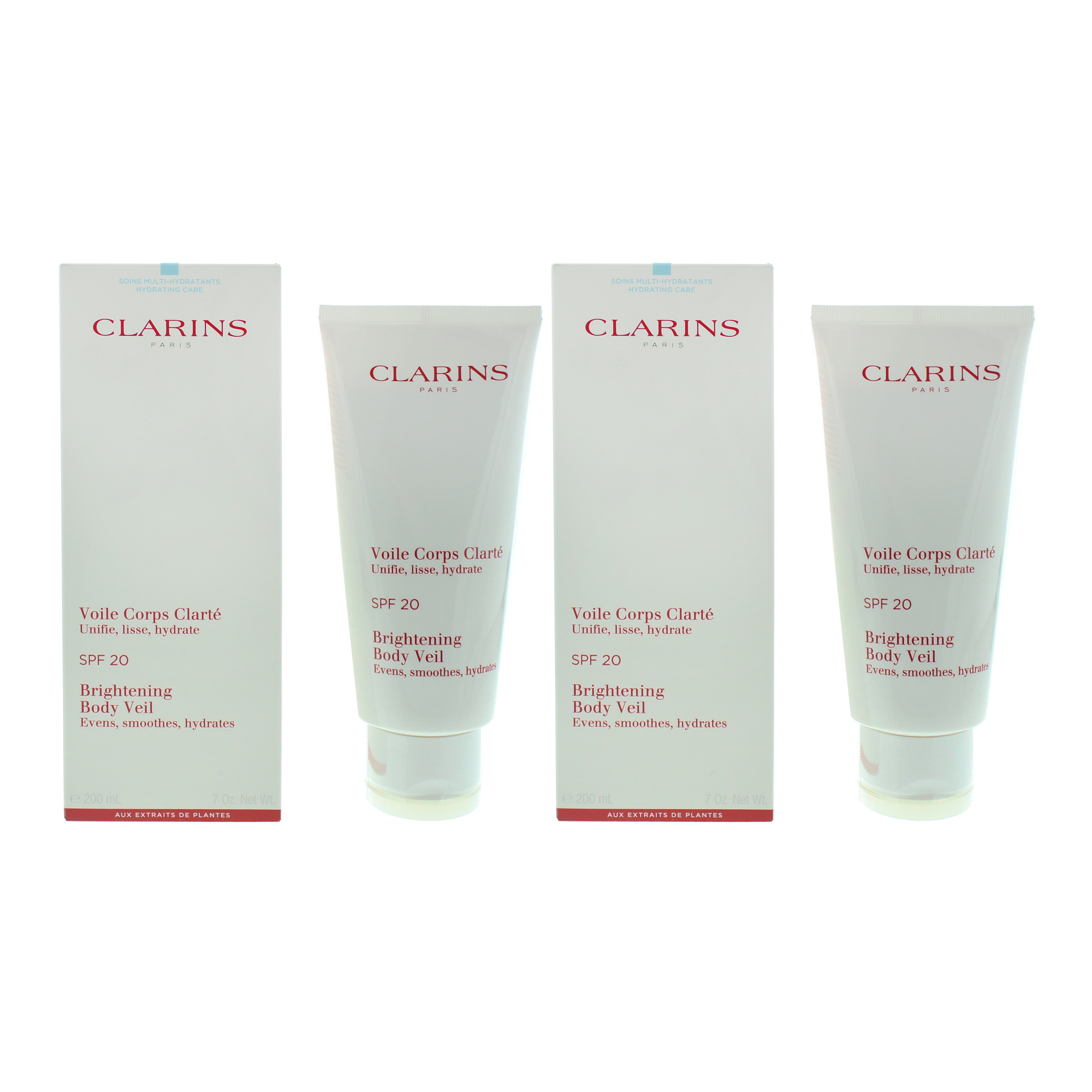 Clarins Womens Brightening Body Veil 200ml SPF 20 x 2 - NA - One Size