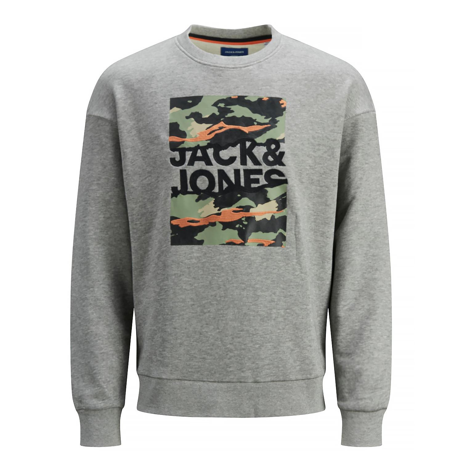 Jack & Jones JACK&JONES Mens Logo printed pullover sweatshirt - Light Grey Cotton - Size X-Small