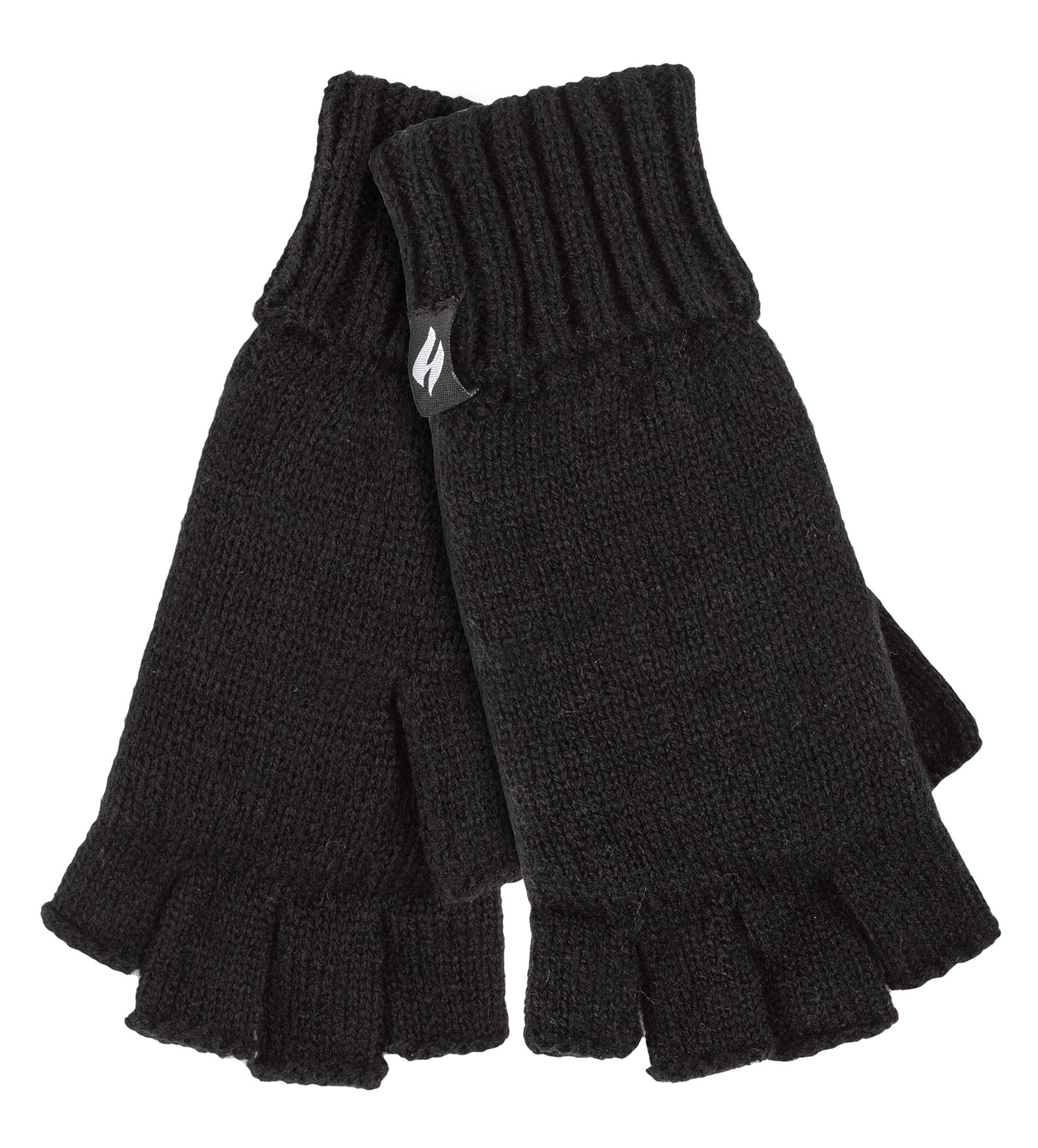 Heat Holders Womens Ladies Solid Knitted Fingerless Gloves