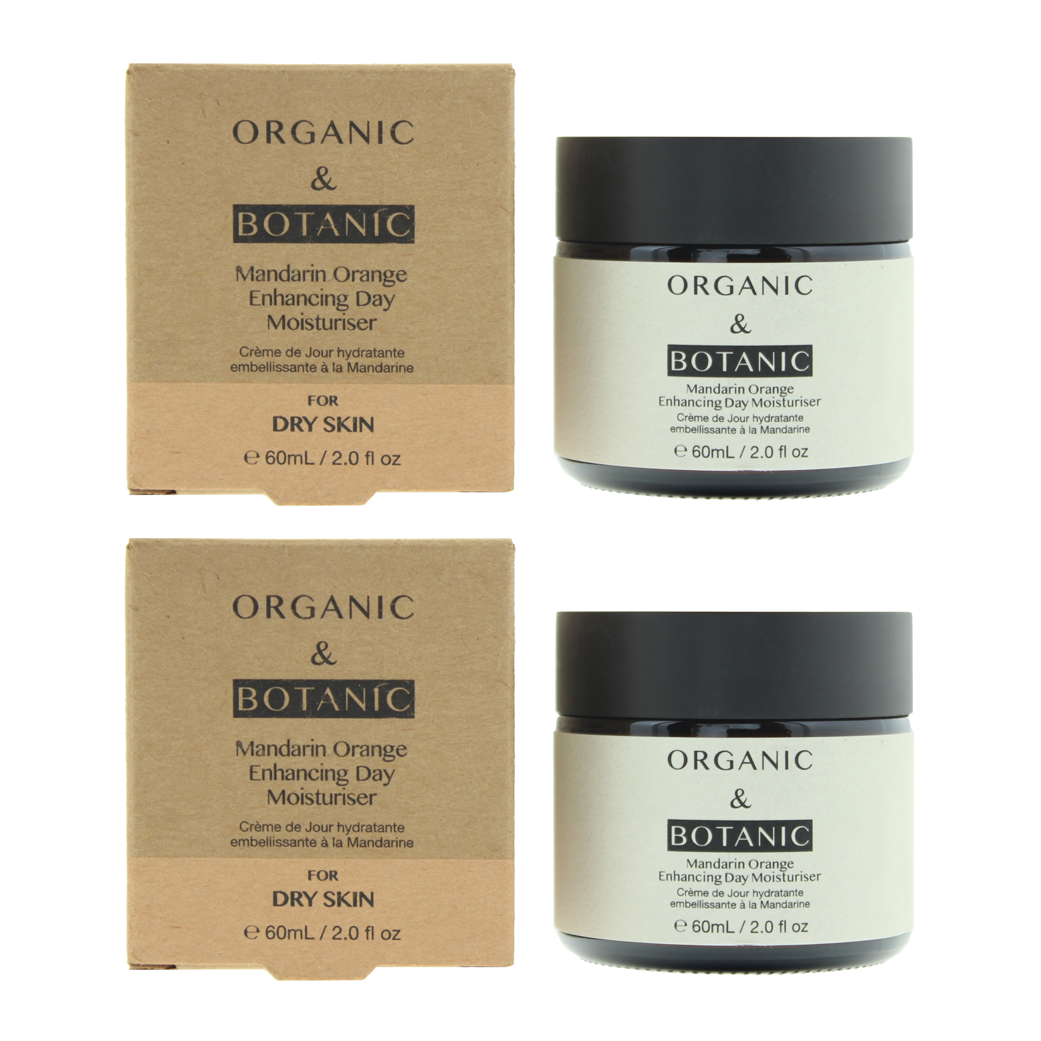 Organic & Botanic Womens Mandarin Orange Enhancing Day Moisturiser 60ml X 2 - One Size