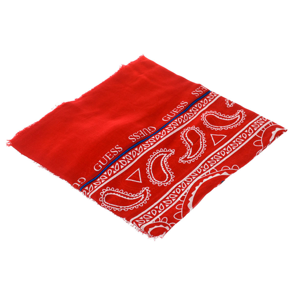 Guess Mens Printed scarf with frayed contours AM8764MOD03 man - Red Rayon - One Size