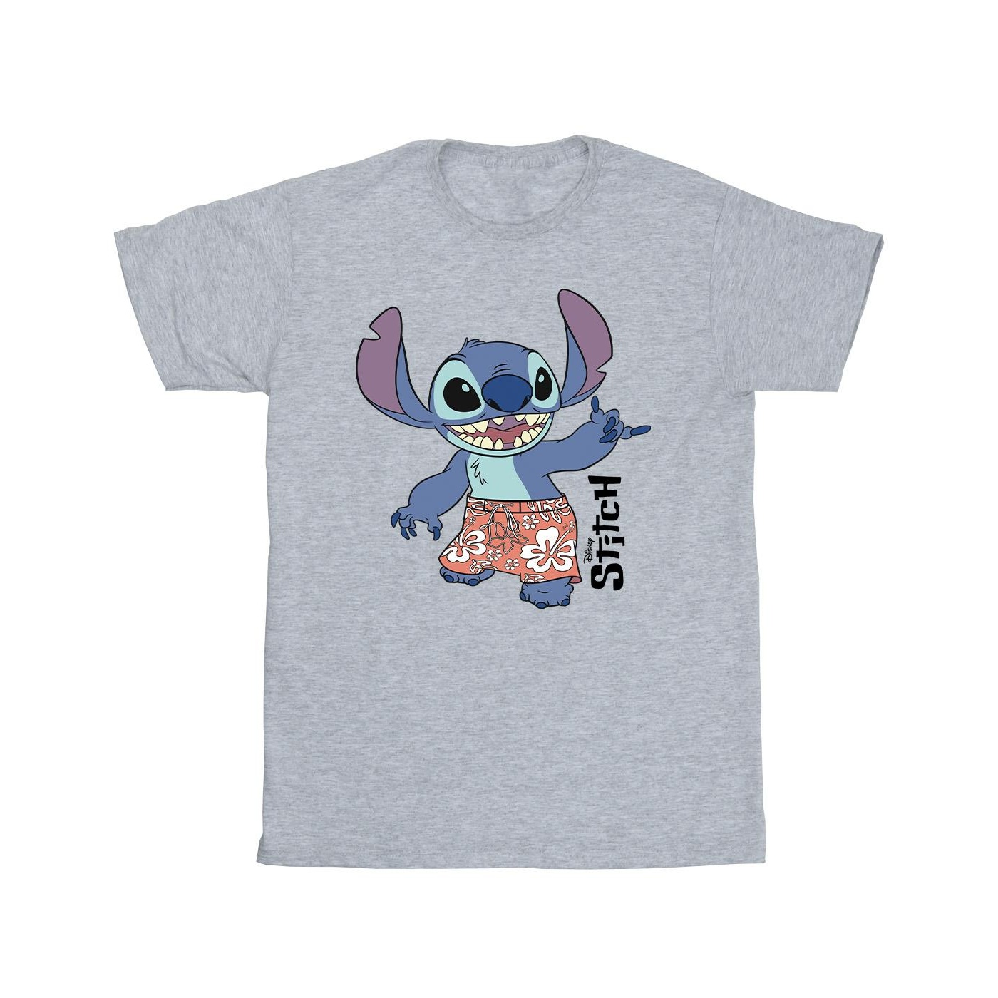 Disney Girls Lilo & Stitch Bermuda Shorts Cotton T-Shirt (Sports Grey) - Light Grey - Size 5-6Y