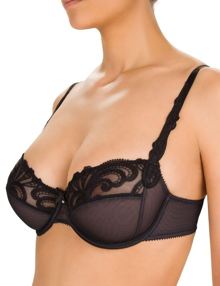 Felina Womens Sparkle Wired Bra - Black Polyamide - Size 36C