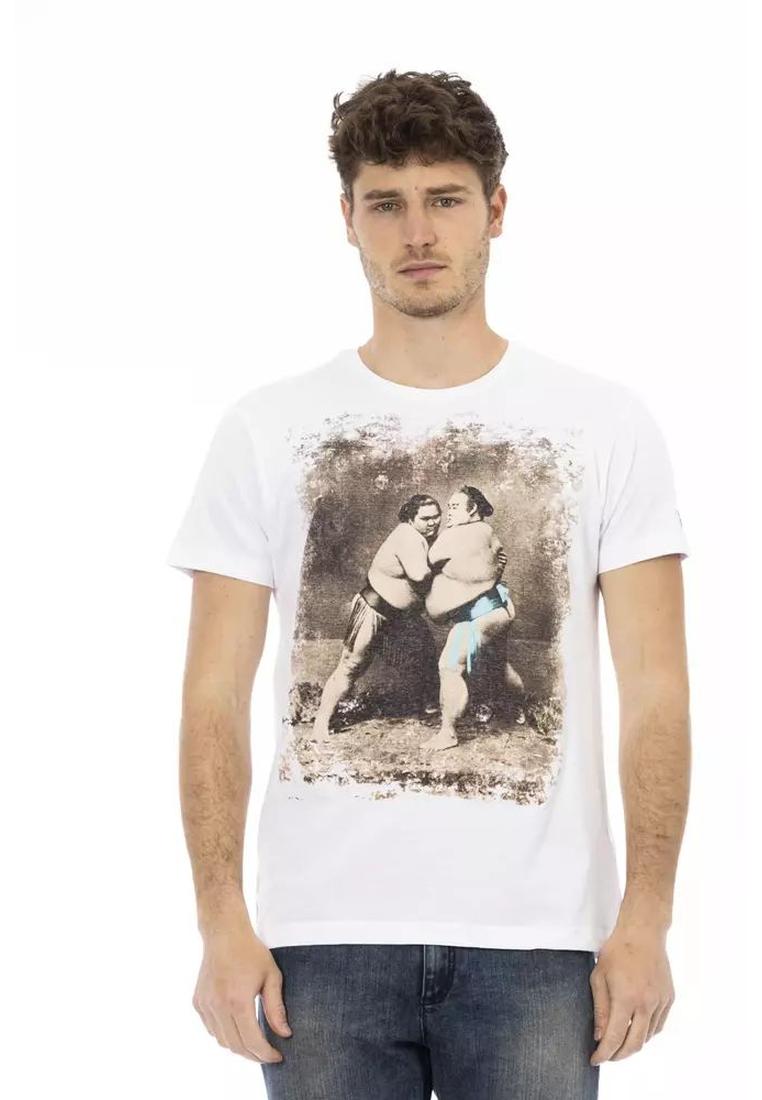 Trussardi Action Mens White Cotton T-Shirt - Size Medium