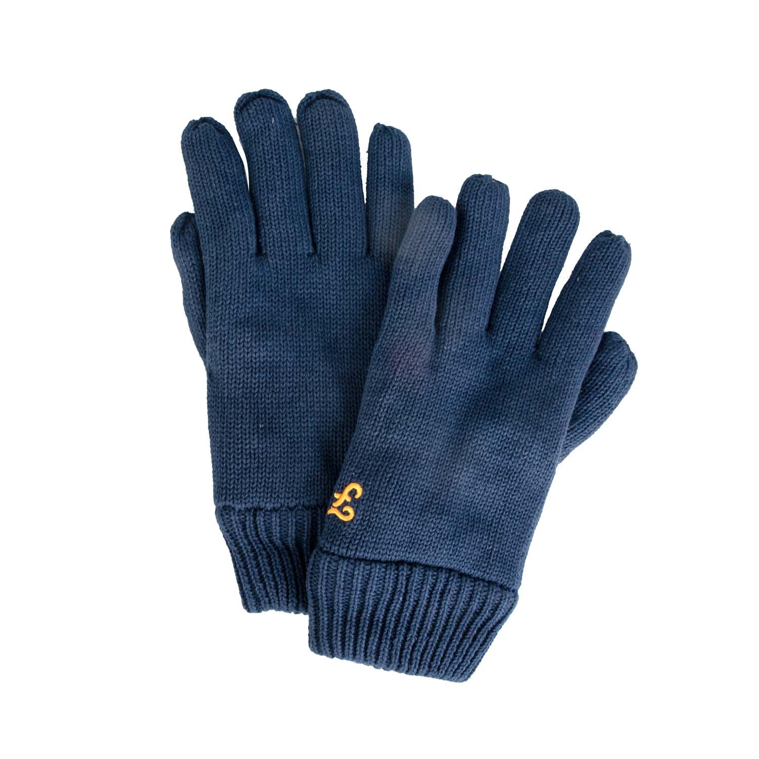 Farah Mens Accessories Inka Gloves in Navy - Blue Cotton - One Size