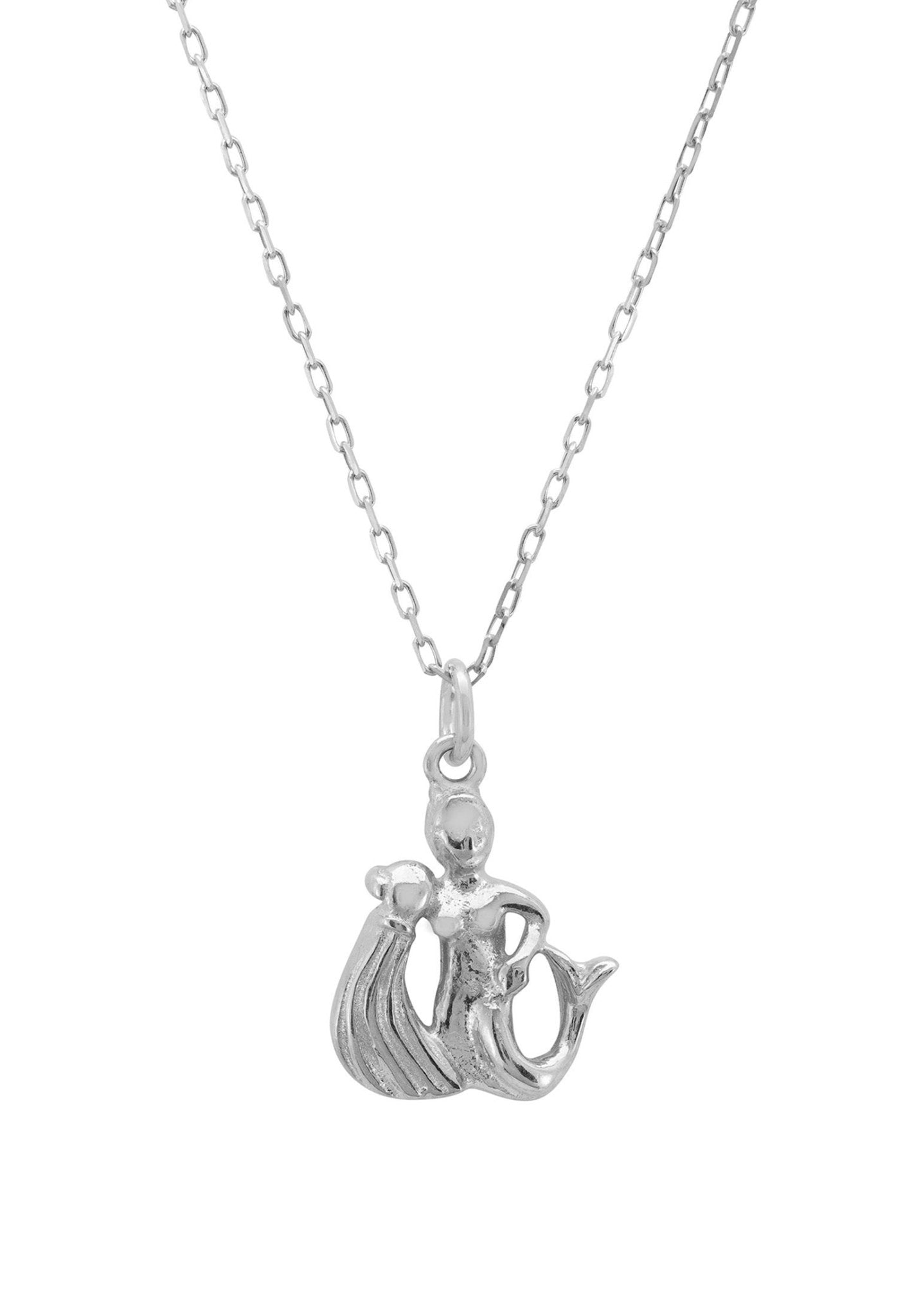 Latelita Womens Zodiac Star Sign Necklace Silver Aquarius Sterling Silver - One Size