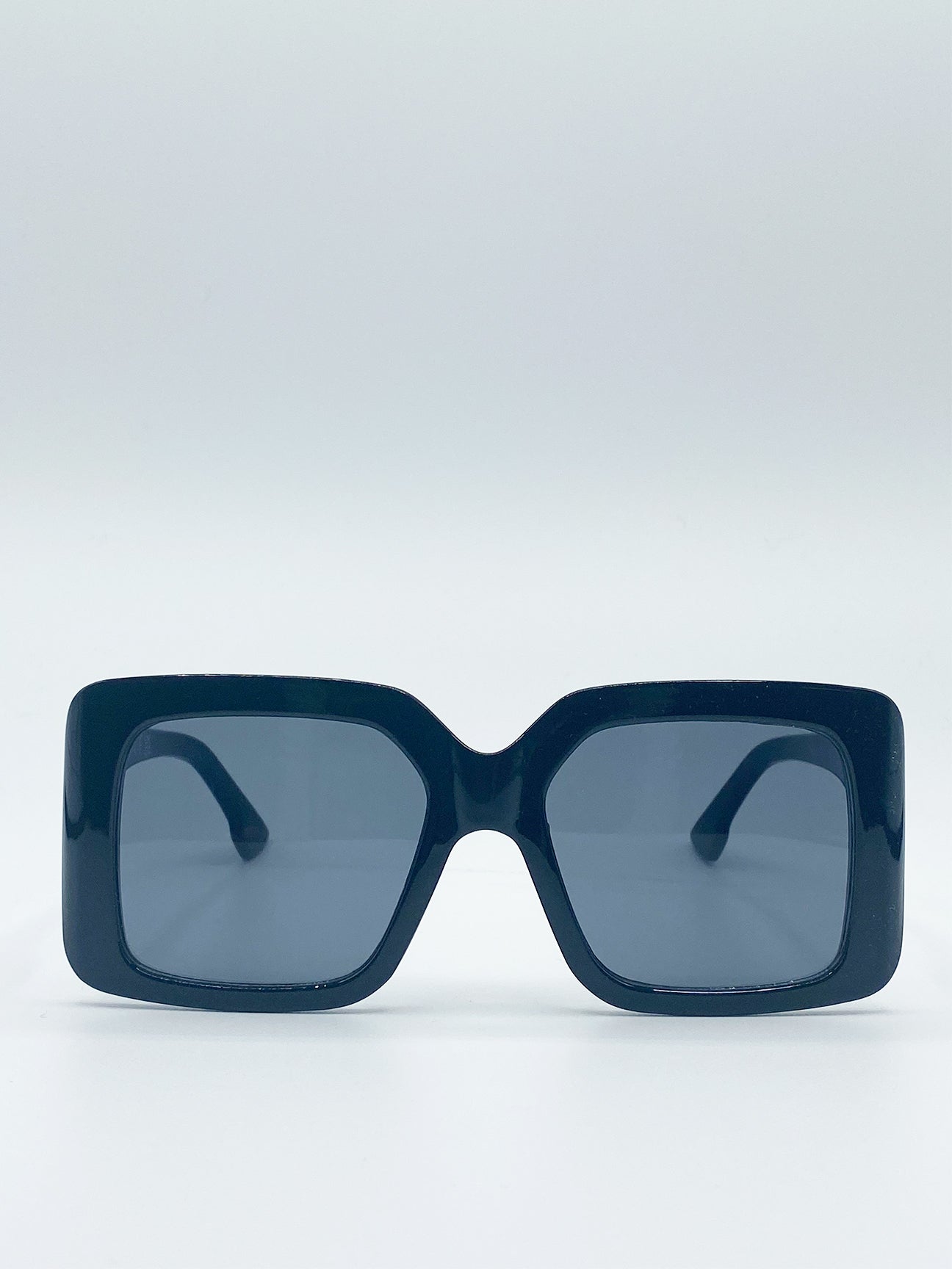 Svnx Womens Oversized Plastic Frame Square Sunglasses - Black - One Size