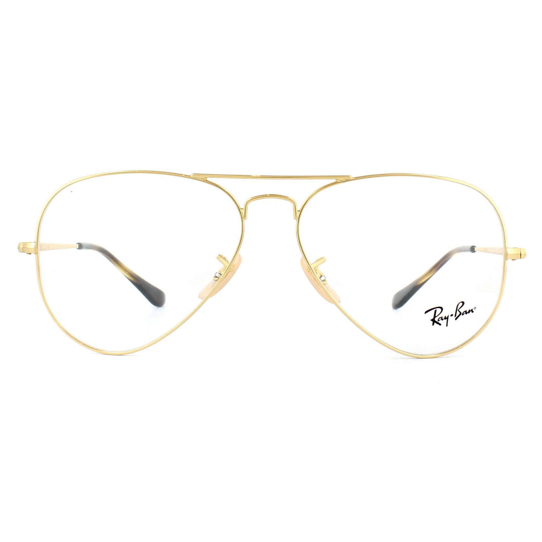 Ray-Ban Unisex Glasses Frames 6489 Aviator 2500 Gold 58mm Metal - One Size