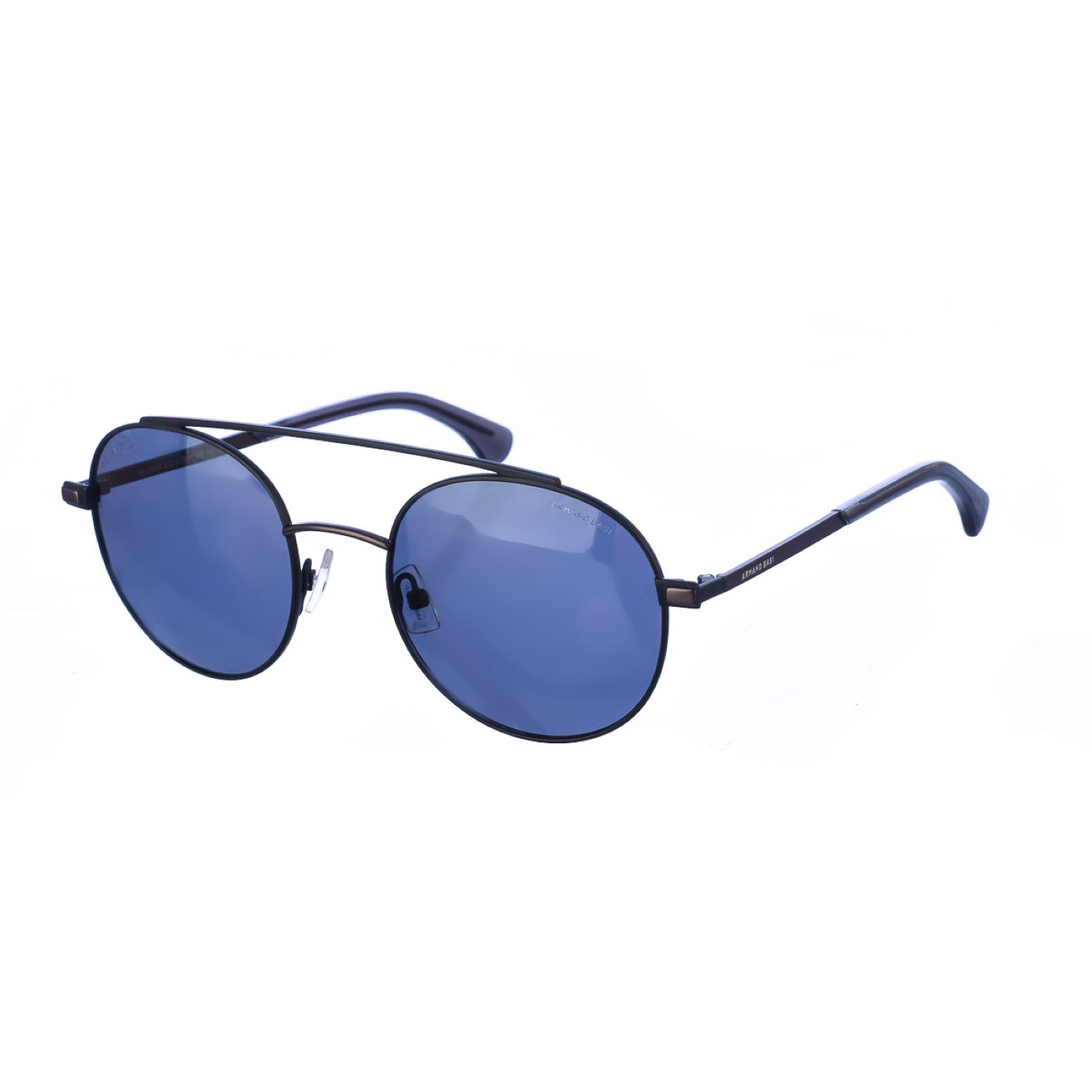 Armand Basi Unisex Oval Shape Sunglasses AB12328 - Black/Blue Metal - One Size