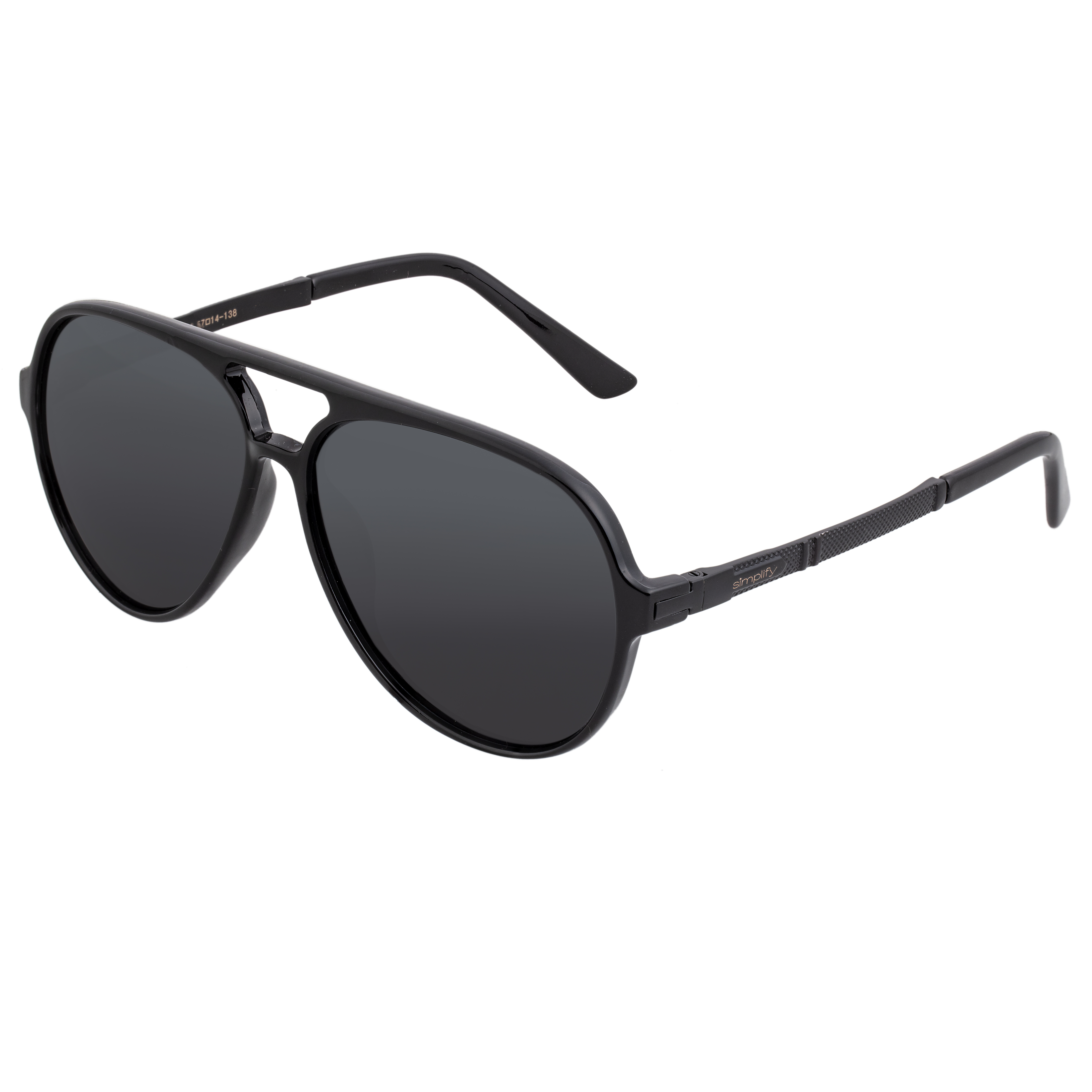 Simplify Unisex Spencer Polarized Sunglasses - Black Stainless Steel - One Size