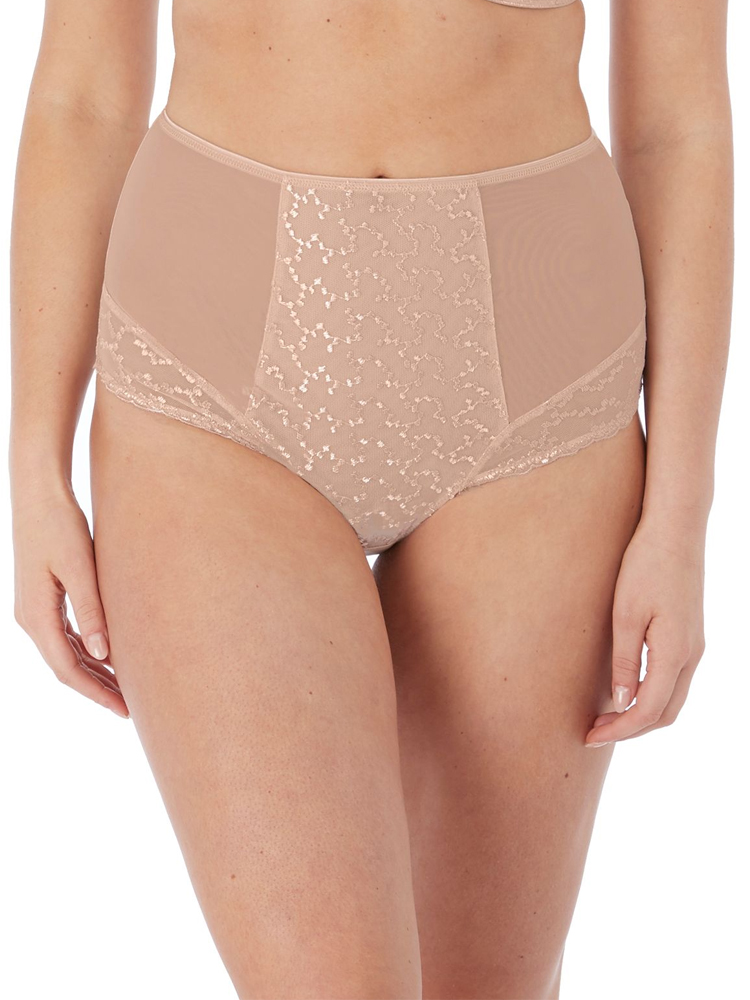 Fantasie Womens Ana High Waist Brief - Pink Nylon - Size Small