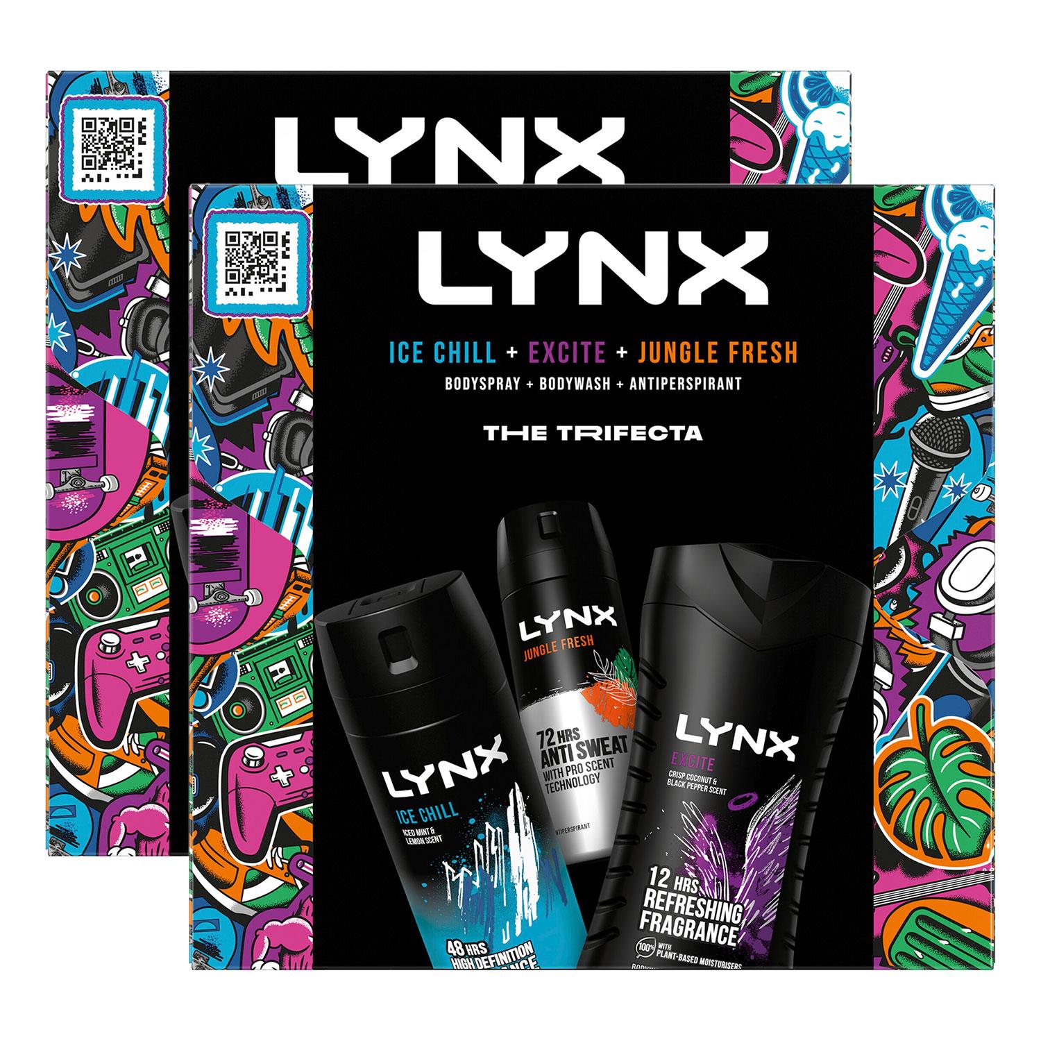 Lynx Mens Ice Chill, Excite and Jungle Fresh Gift Set for Him,2pk - One Size