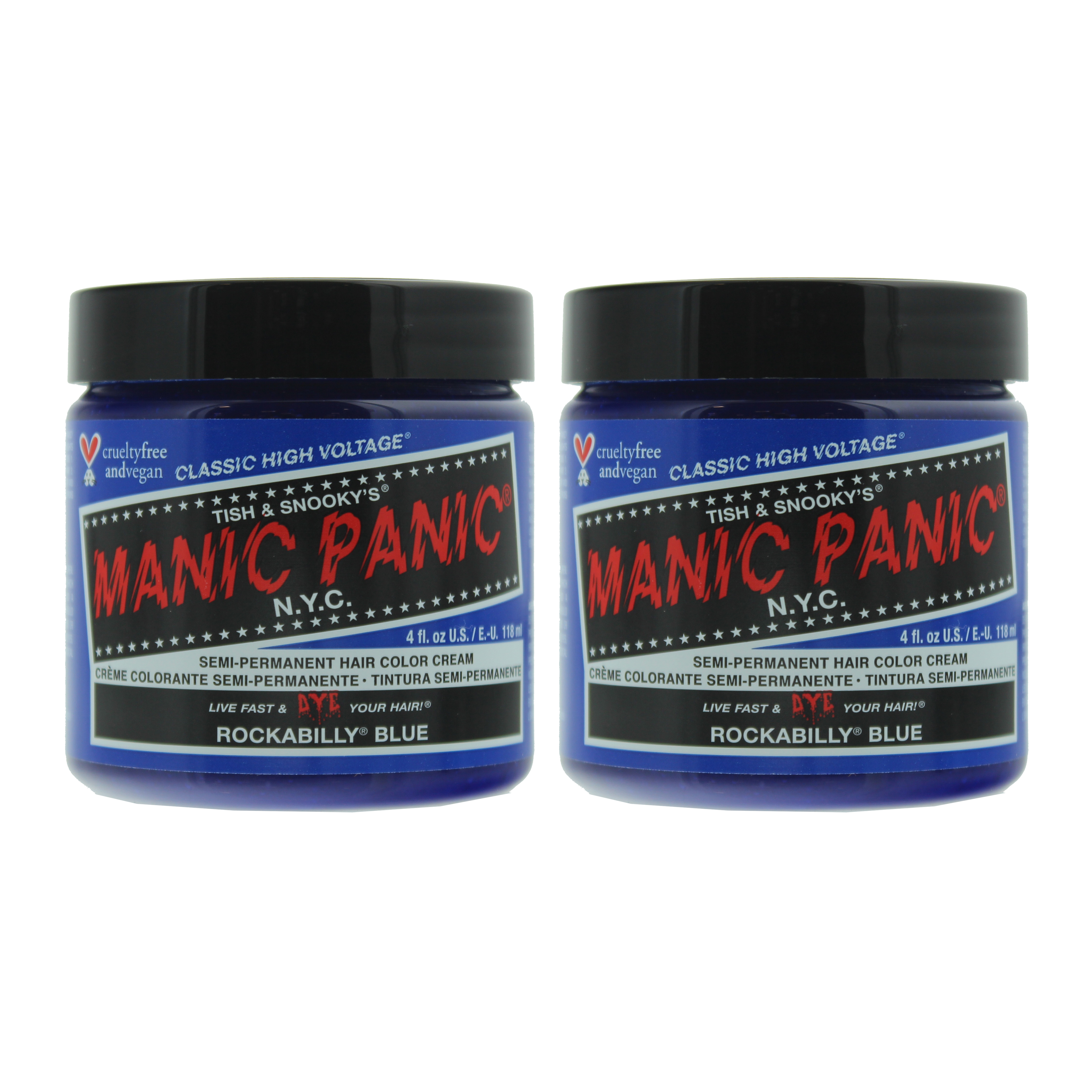 Manic Panic Unisex High Voltage Semi Permanent Hair Color Cream Rockabilly Blue X 2 - One Size