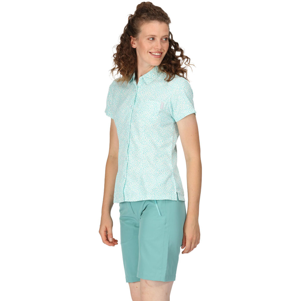 Regatta Womens Mindano VII Breathable Short Sleeve Shirt - Green - Size 20 UK