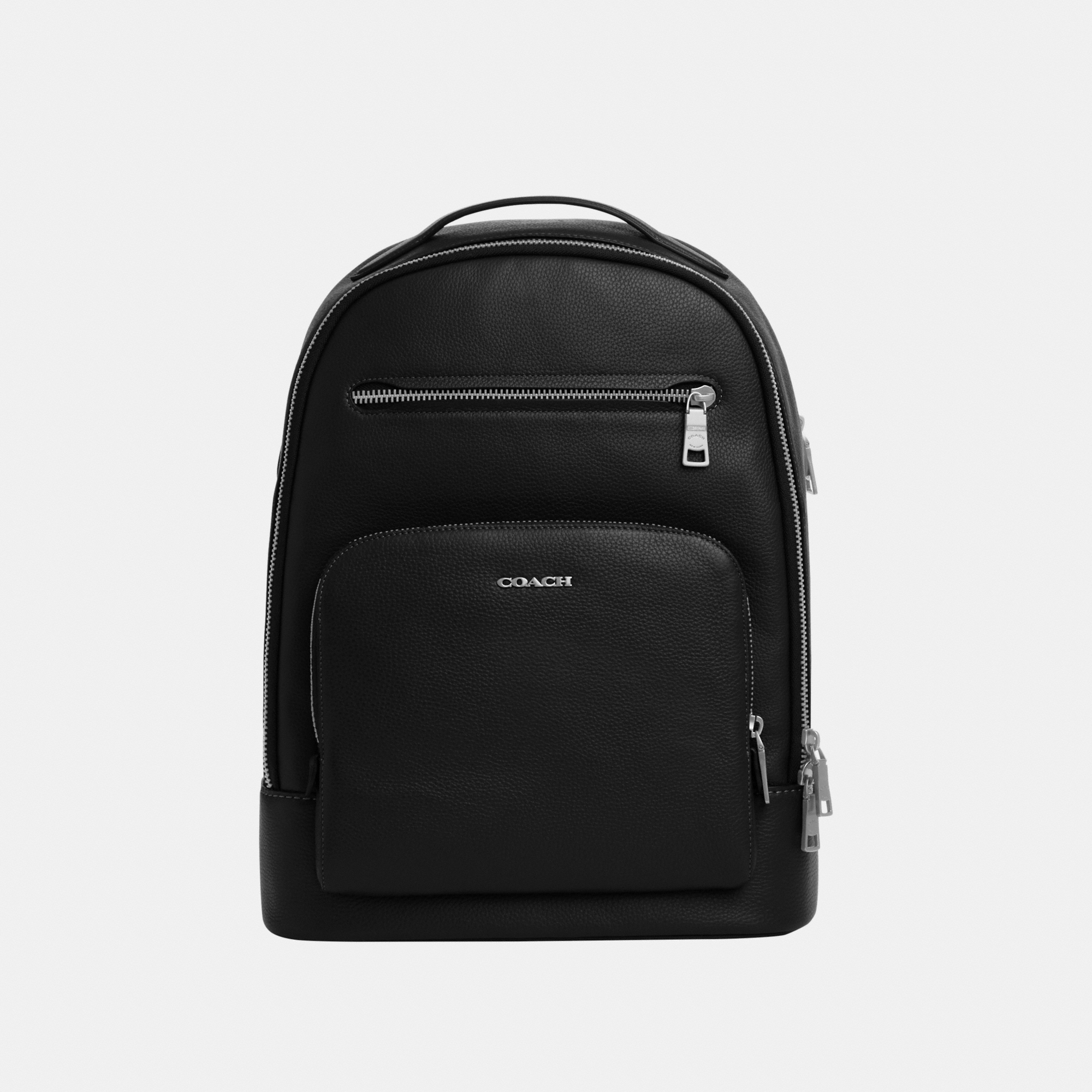 Coach Mens Ethan Backpack in Pebbled Leather Bag - Black - One Size