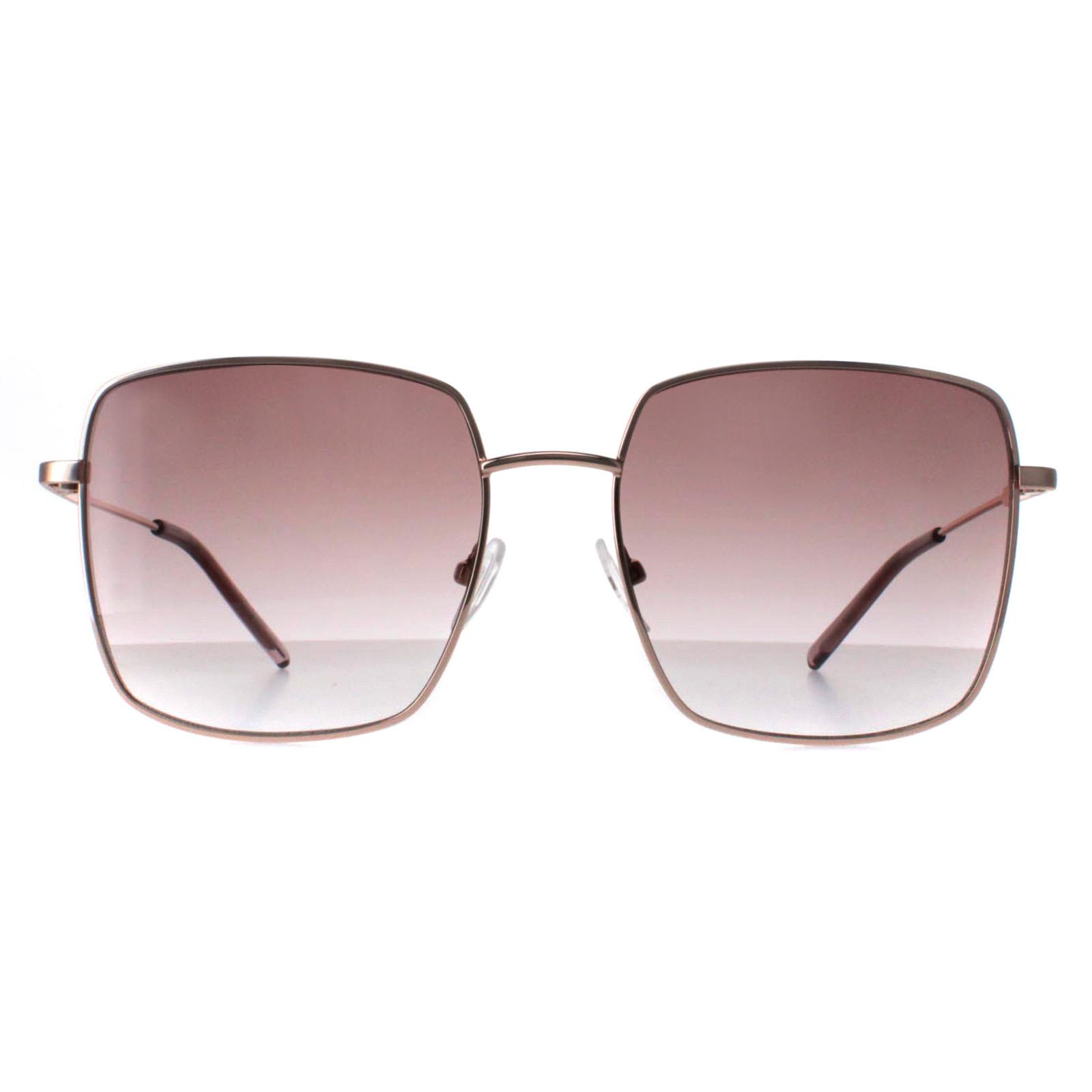 Calvin Klein Square Womens Rose Gold Pink Brown Gradient CK22121S Metal - One Size