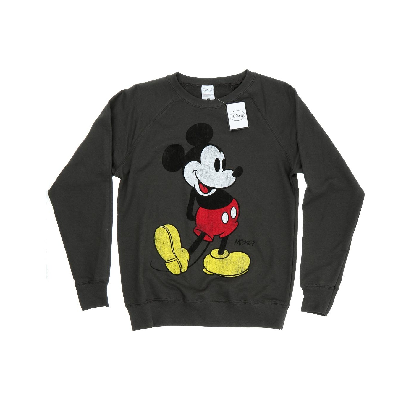 Disney Womens/Ladies Mickey Mouse Classic Kick Sweatshirt (Light Graphite) - Grey - Size Large