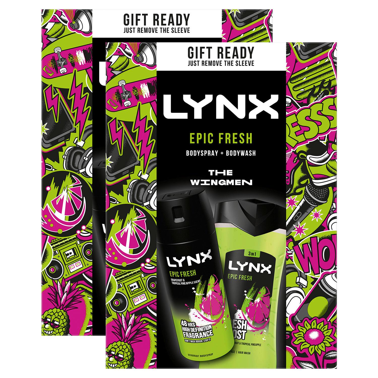 Lynx Mens Epic Body Spray & wash Duo Gift Set for Him, 2pk - One Size