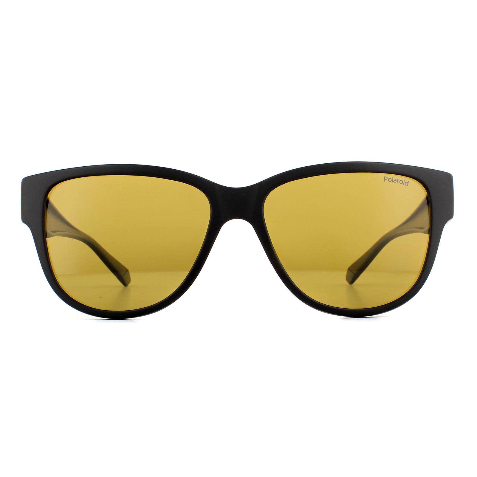 Polaroid Suncovers Square Unisex Black Yellow Polarized Sunglasses - One Size