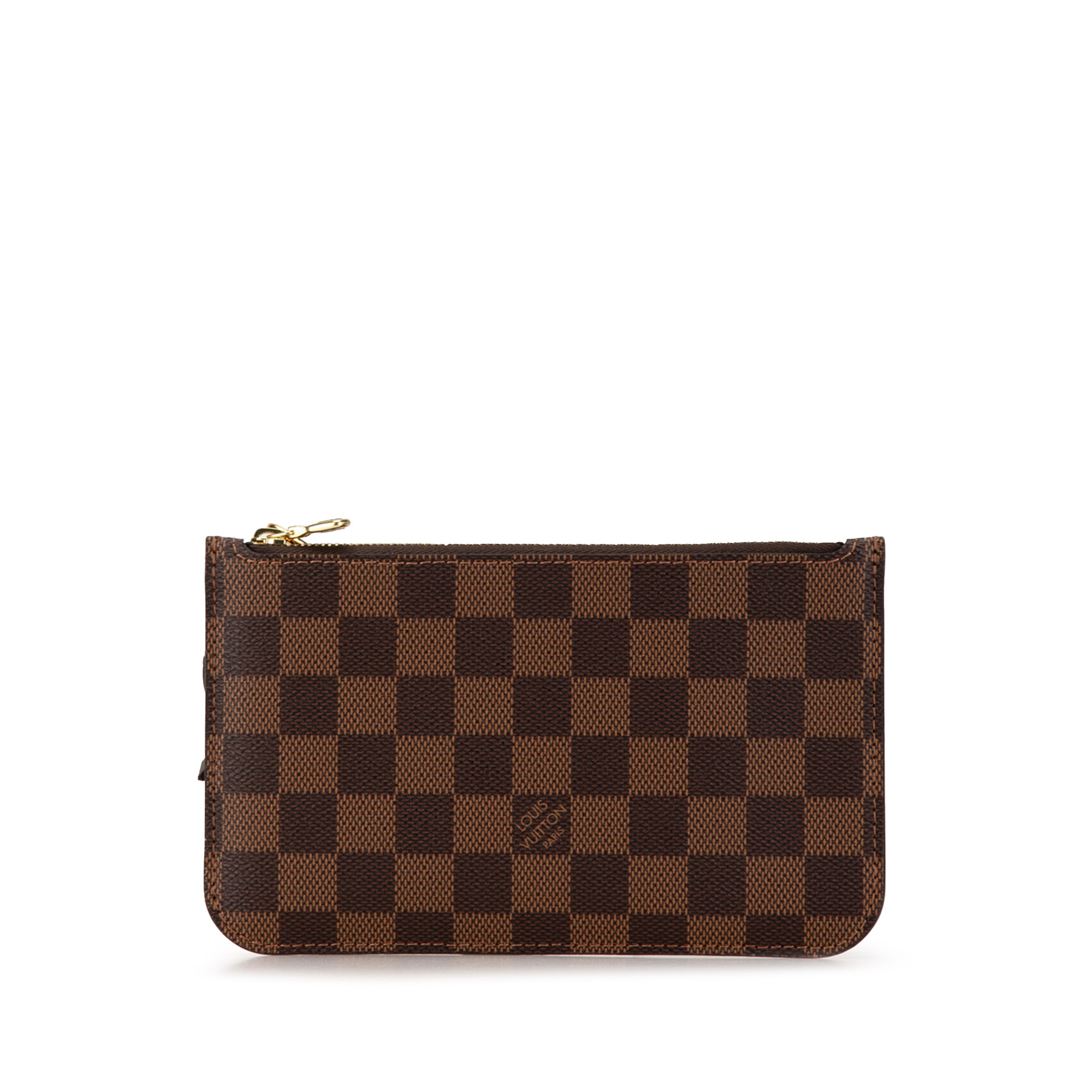 Louis Vuitton Womens Vintage Damier Ebene Neverfull MM Pouch Brown Canvas - One Size