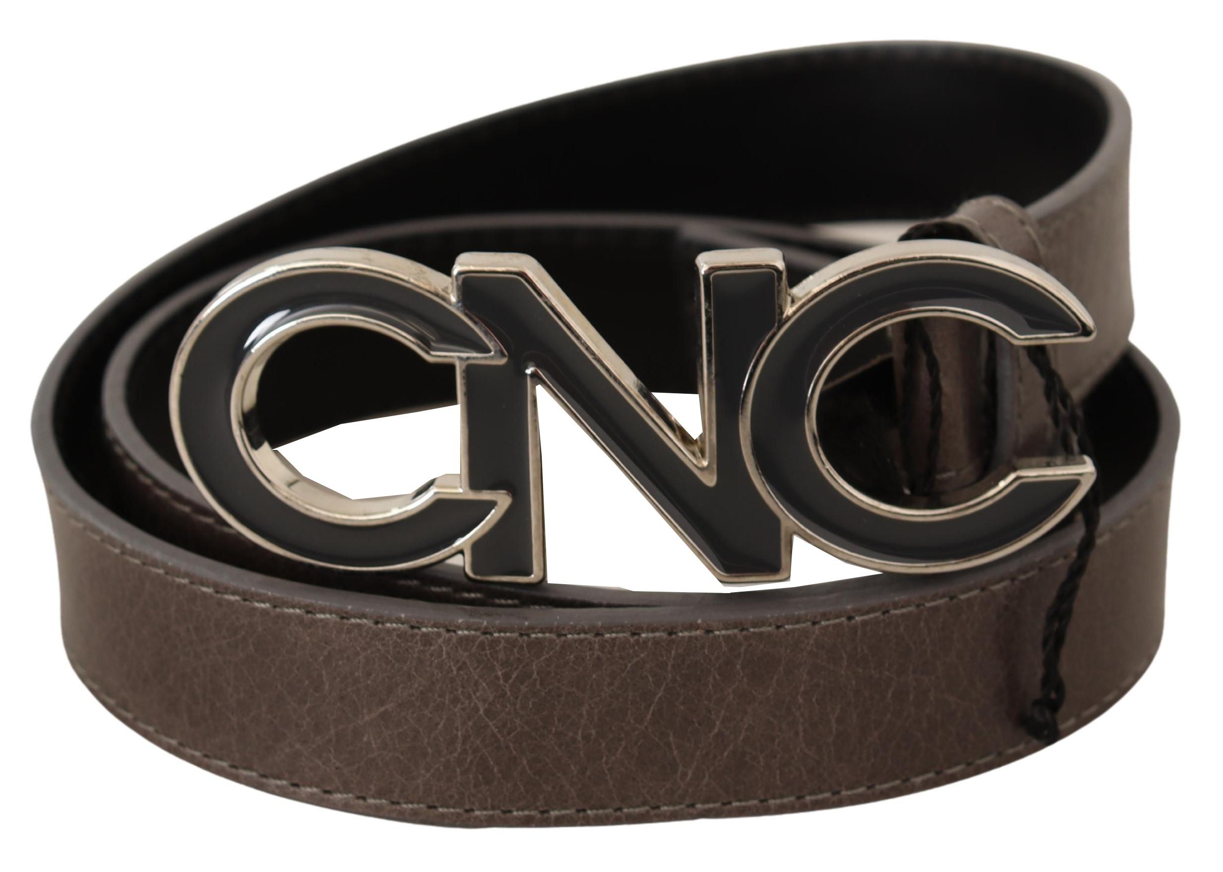 Costume National Womens Classic Logo Buckle Fashion Belt - Brown Wool - Size 85 cm