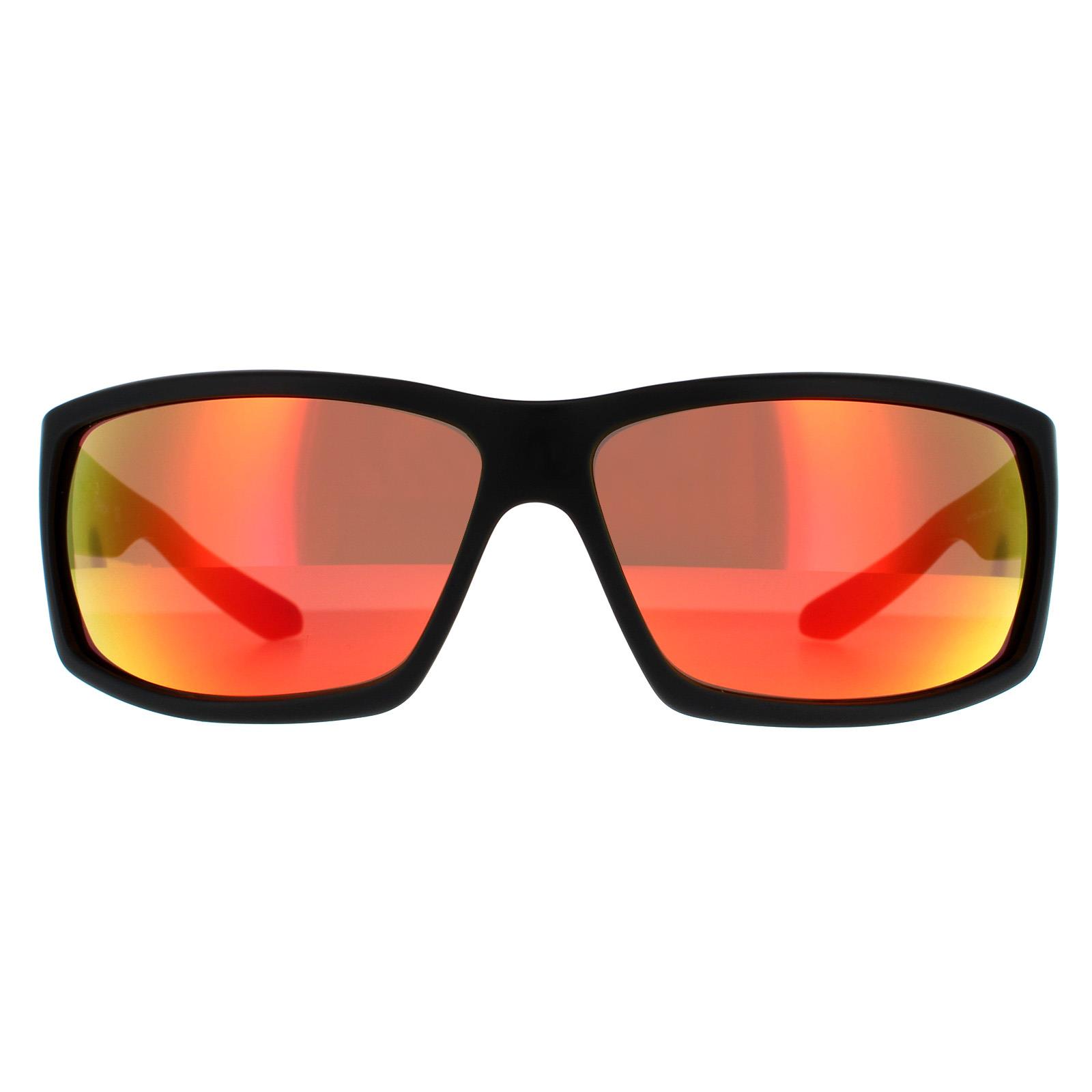 Dragon Wrap Mens Matte Black Orange Ionized Sunglasses - One Size